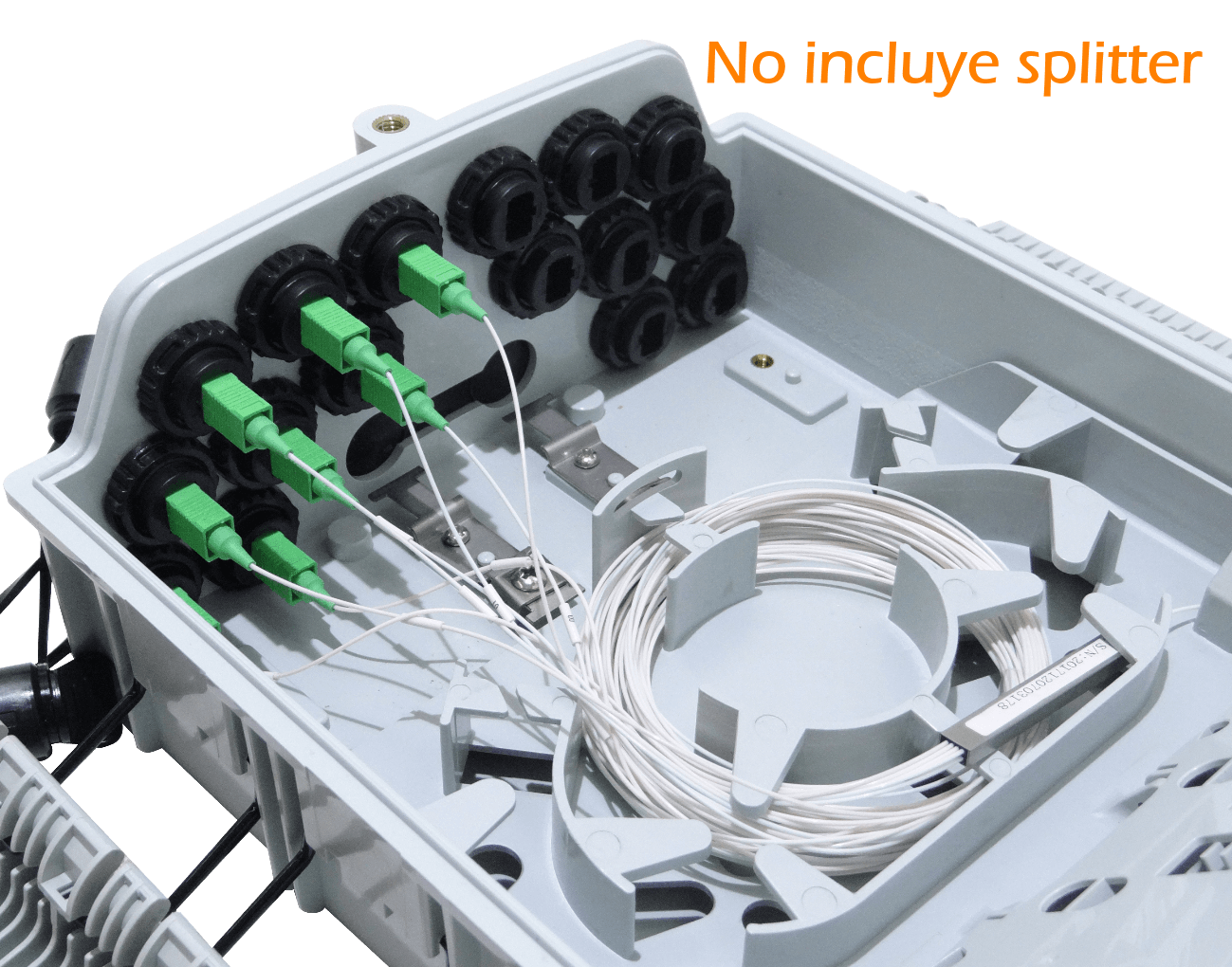Caja de Distribución de Fibra Óptica 16 Puertos IP65 Blanca - BOX-X16 2