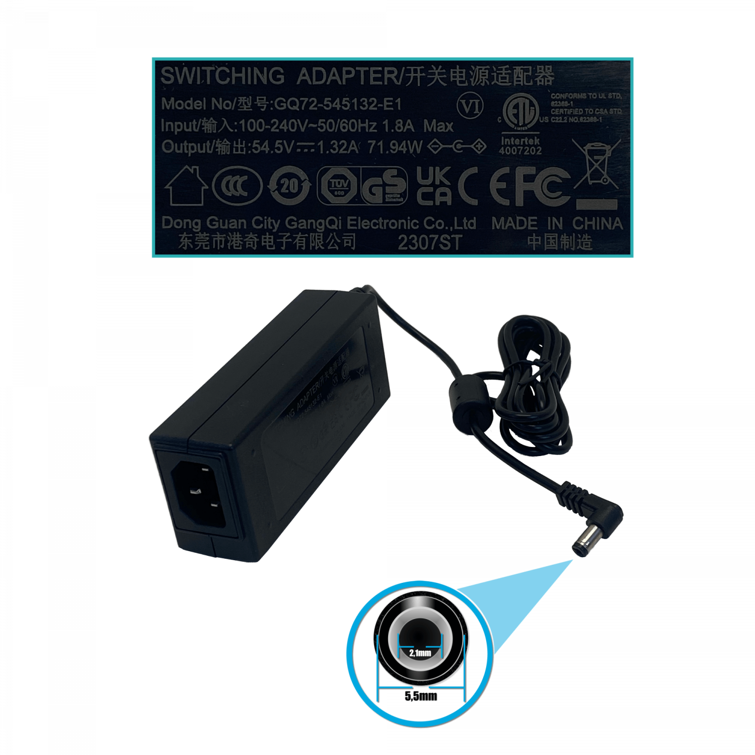 PLANET 6-1000(4-PoE+af/at) 55W-tot Switch no-Admin no-Rack inc-55V/72W 1