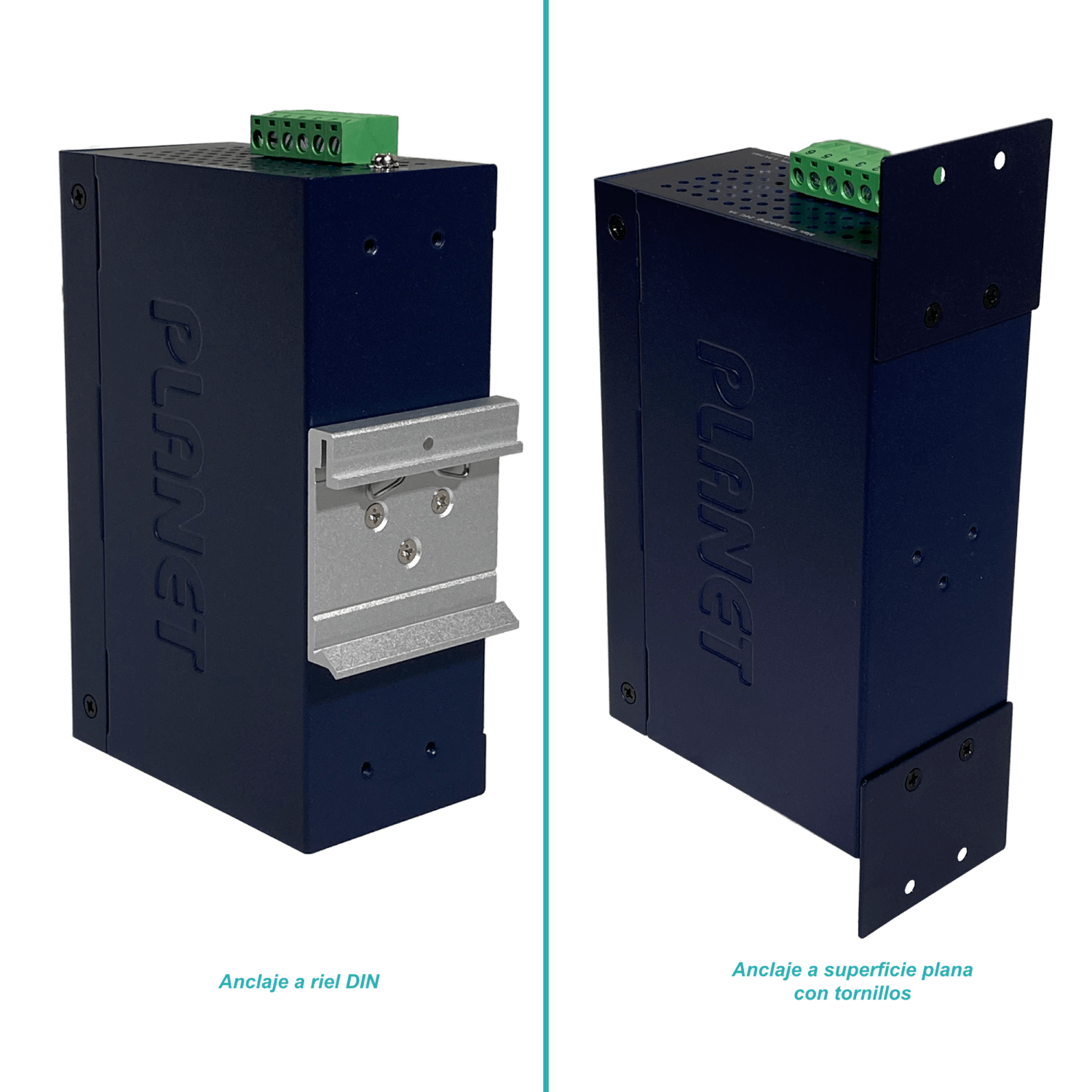 PLANET 8-1000 2-SFP Switch Industrial no-Admin Riel-DIN 12-48VDC 24VAC 1