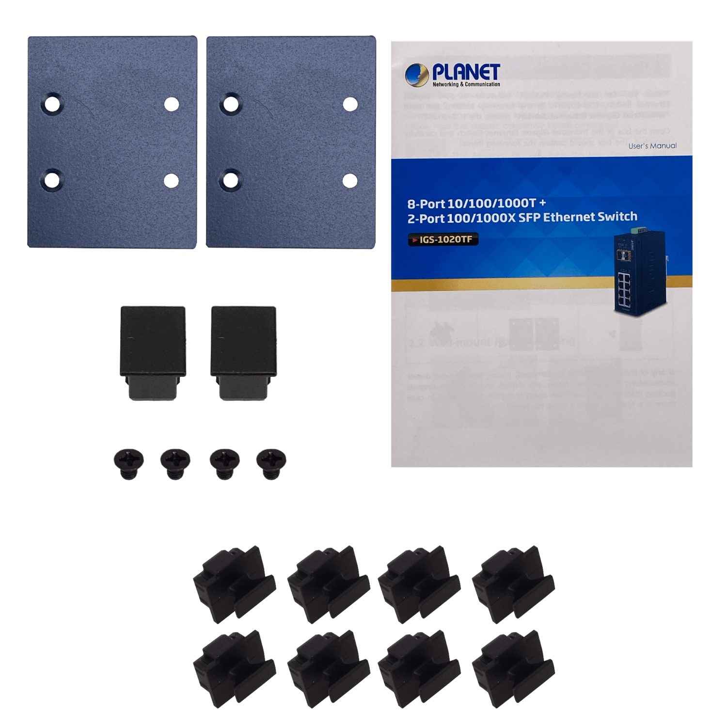 PLANET 8-1000 2-SFP Switch Industrial no-Admin Riel-DIN 12-48VDC 24VAC 3