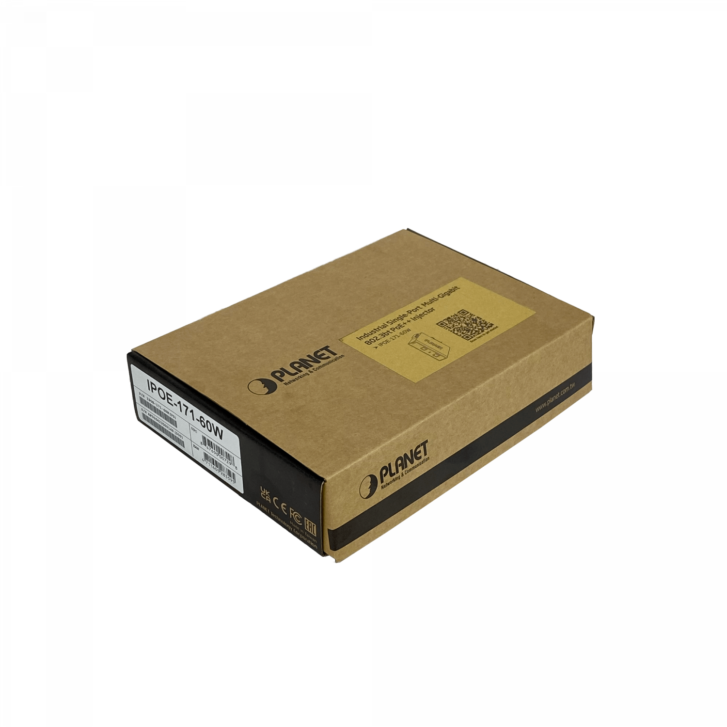 Inyector PoE+ Din-Rail, 60W, 802.3at, 2 RJ45, 48-56VDC, PLANET IPOE-171-60W 2