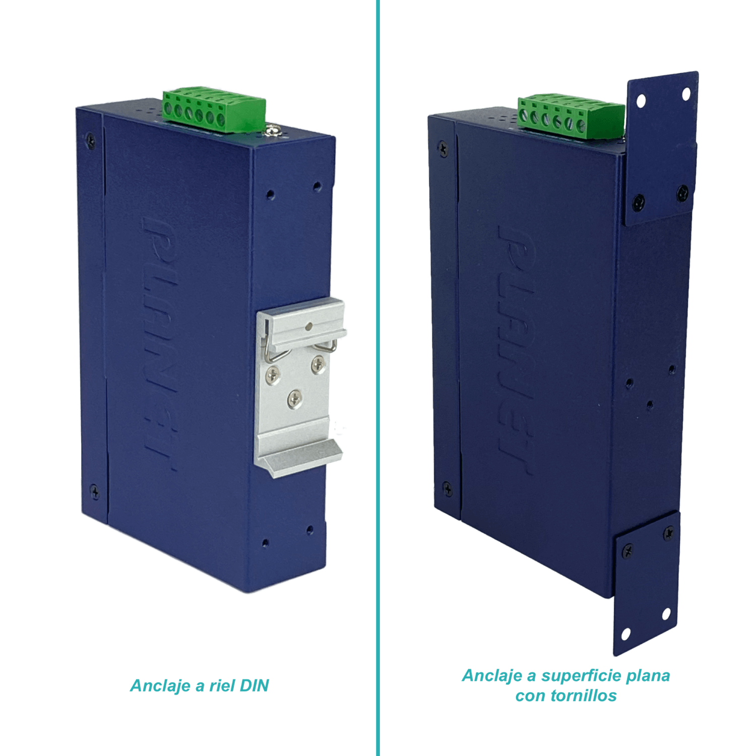 Inyector PoE+ Din-Rail, 60W, 802.3at, 2 RJ45, 48-56VDC, PLANET IPOE-171-60W 5