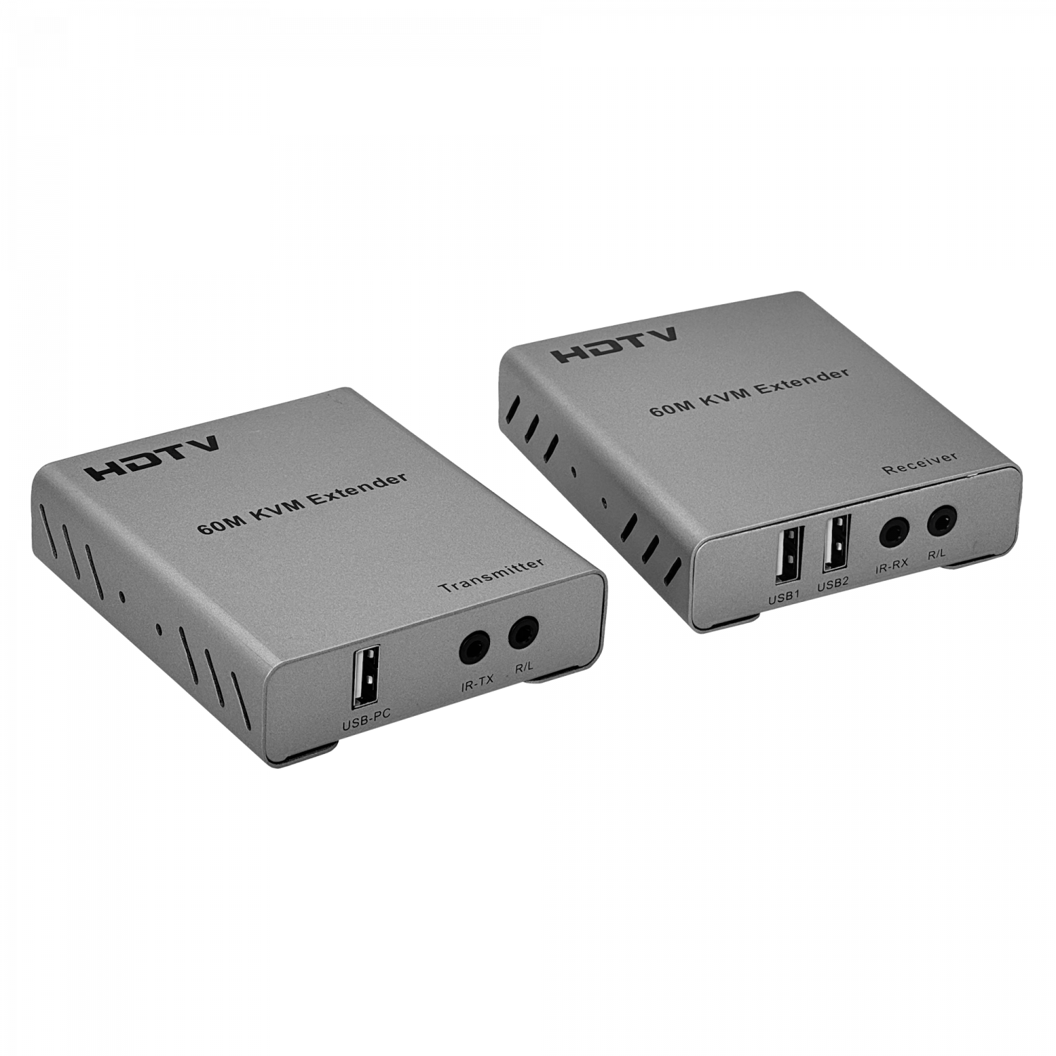 Extensor HDMI + 2x USB sobre UTP Cat5e/Cat6, 60m, 1 Cable RJ45 para KVM 1