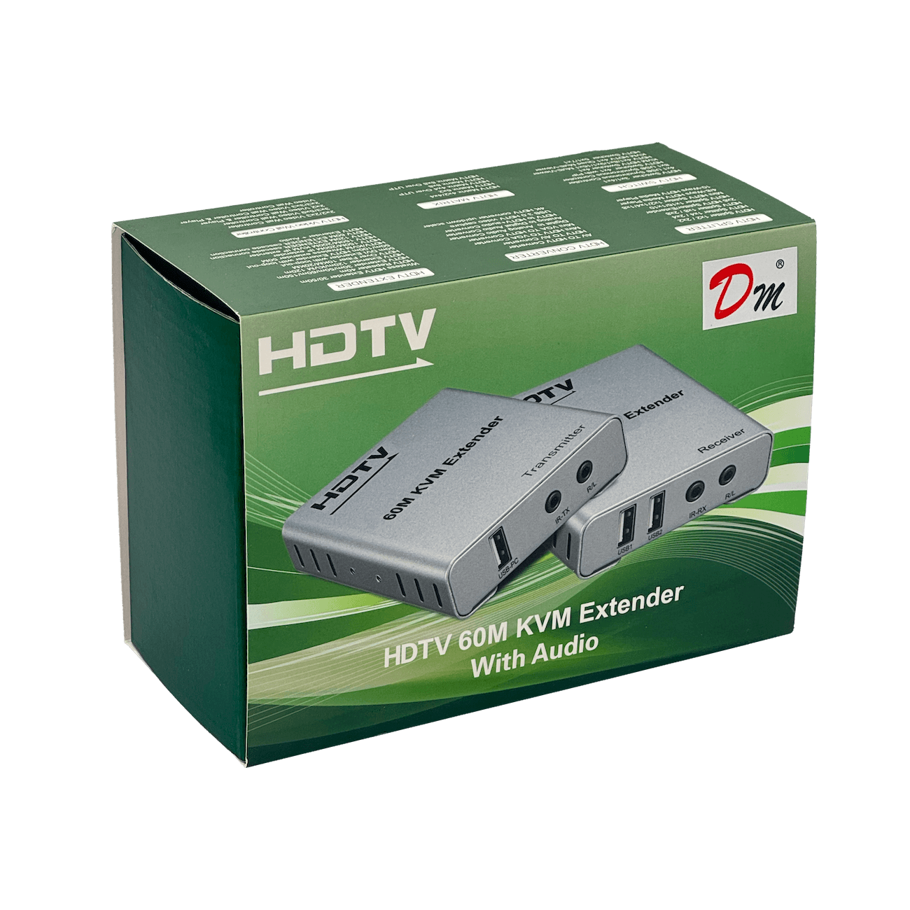 Extensor HDMI + 2x USB sobre UTP Cat5e/Cat6, 60m, 1 Cable RJ45 para KVM 2