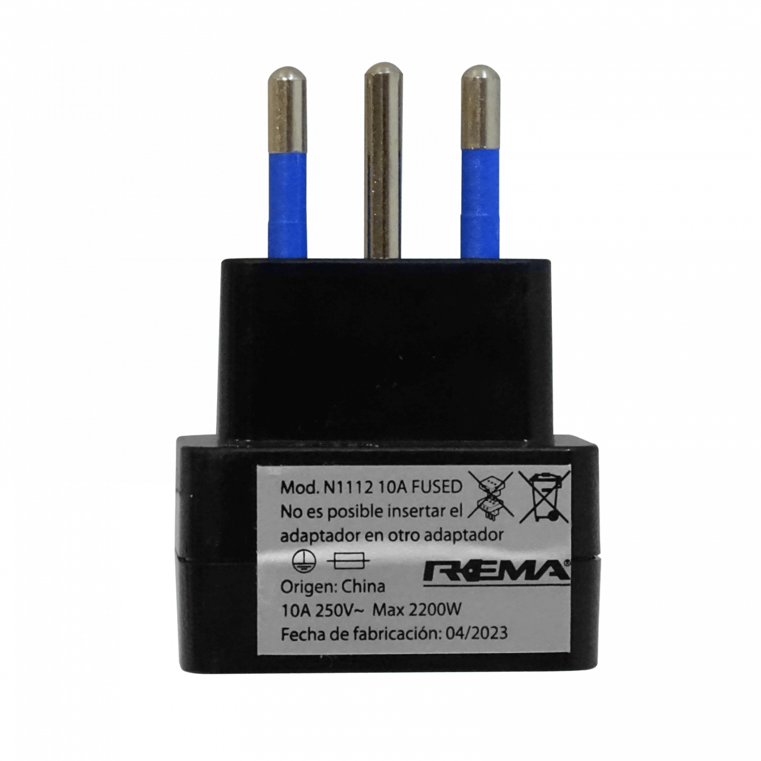 REMA Negro Chile16A-Hembra Chile10A-Macho Adaptador Poder Nacional 2