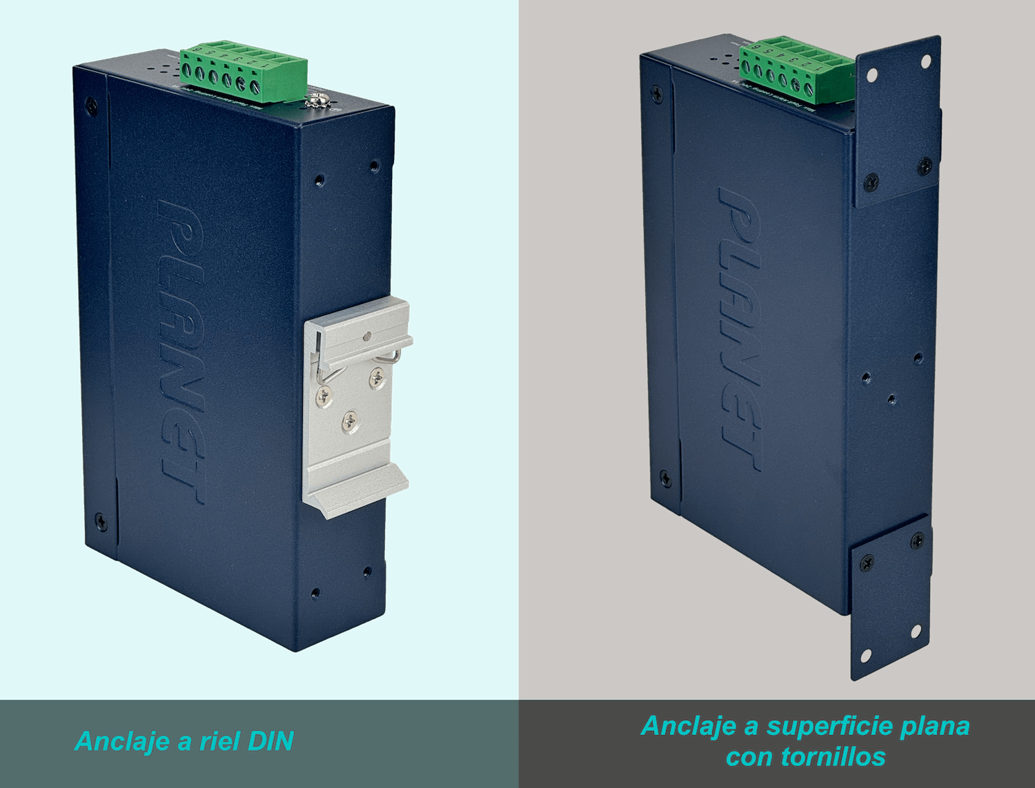 Planet 1-1000-PoE 1-SFP Riel-DIN Industrial Media Converter req-Fuente 8