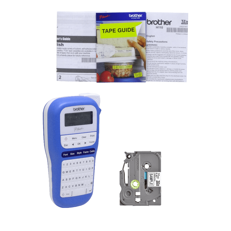 Rotuladora Brother PT-H110BW QWERTY azul TZe 3 5 a 12mm 5