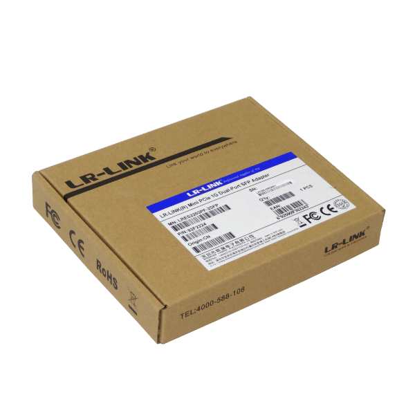 Tarjeta de Red Mini PCIe LR-LINK LRES2203PF-2SFP - Doble Puerto Gigabit SFP, Intel I350 1