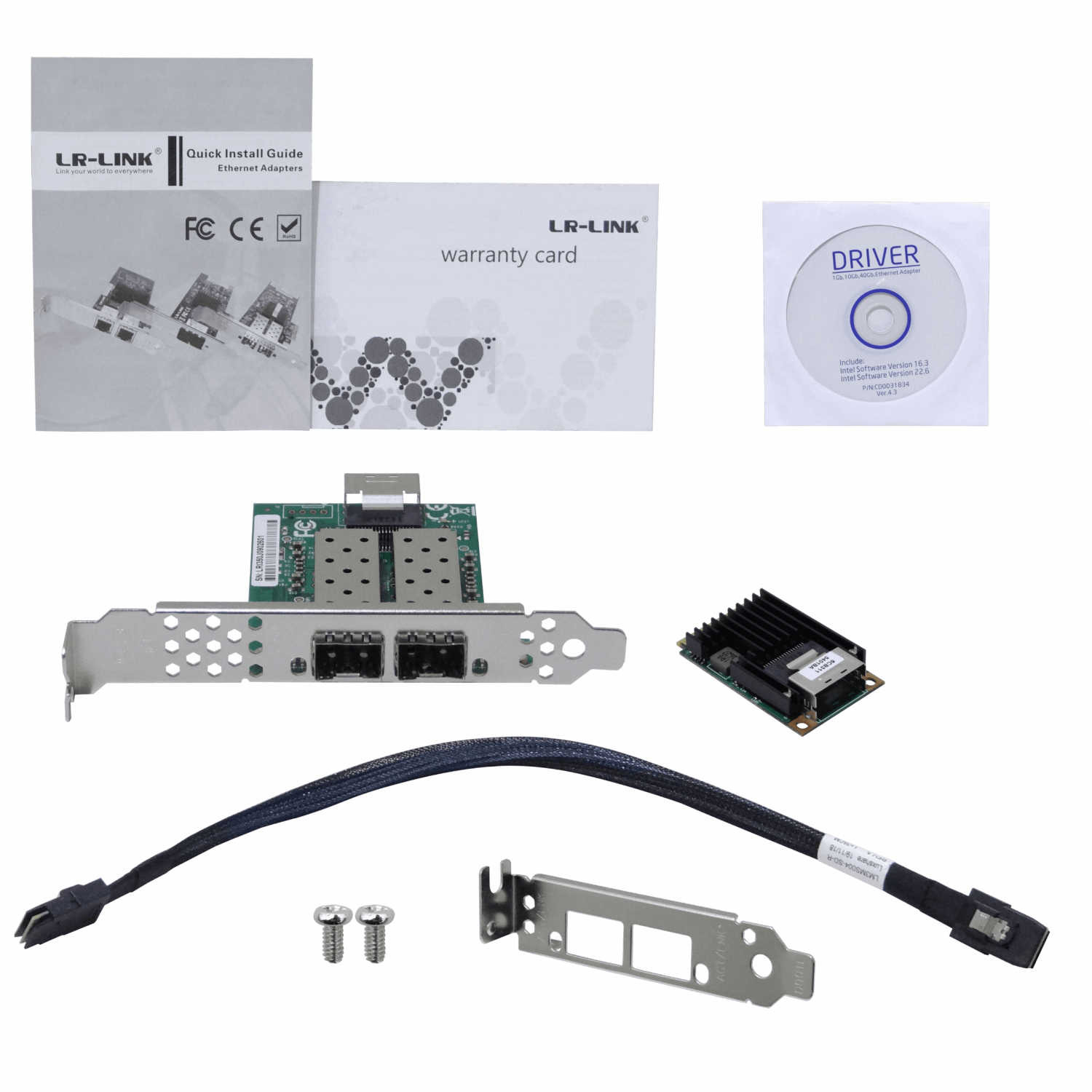 Tarjeta de Red Mini PCIe LR-LINK LRES2203PF-2SFP - Doble Puerto Gigabit SFP, Intel I350 3