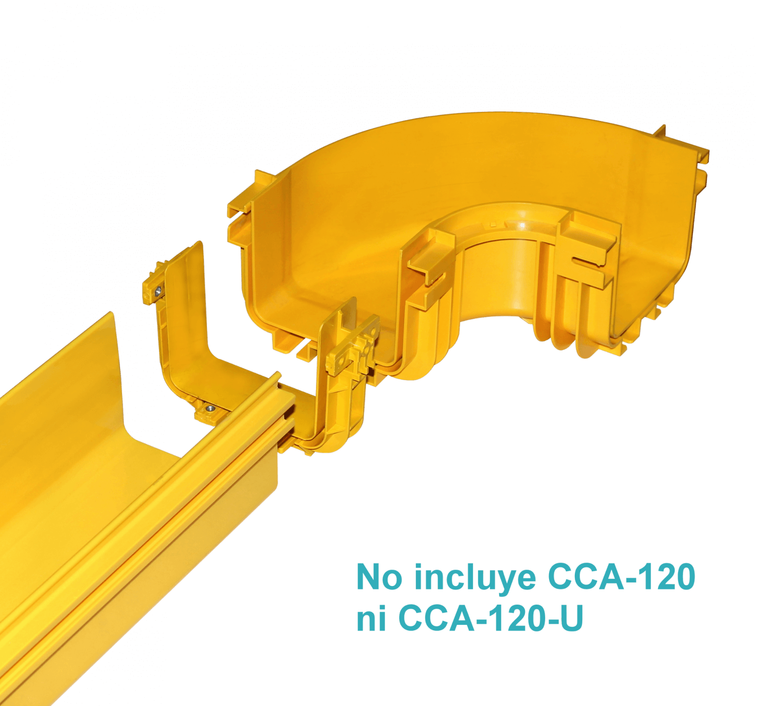 CCA-120-AP. 120x100mm Angulo 90º Plano Amarilla PC+ABS LSZH Hembra req/CC-120 1