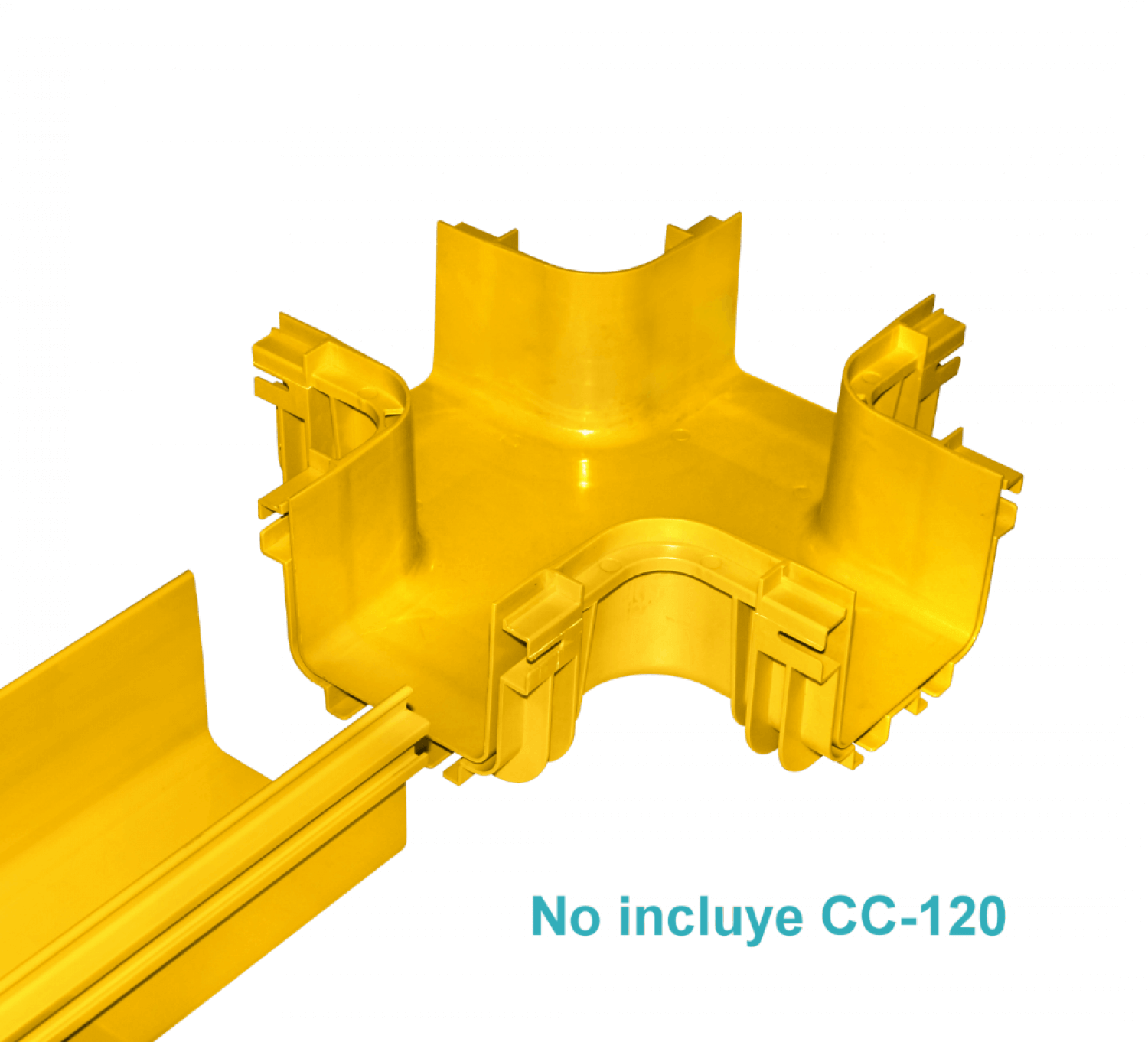 120x100mm Derivacion Cruz Horizontal Amarilla PC+ABS LSZH Hembra 3