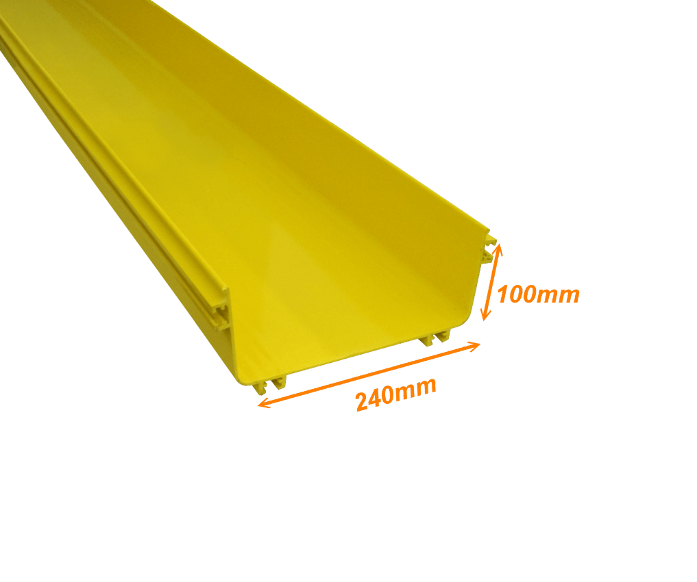 Canaleta LSZH 240x100mm 2mt Amarilla sin tapa sin separador Macho 2