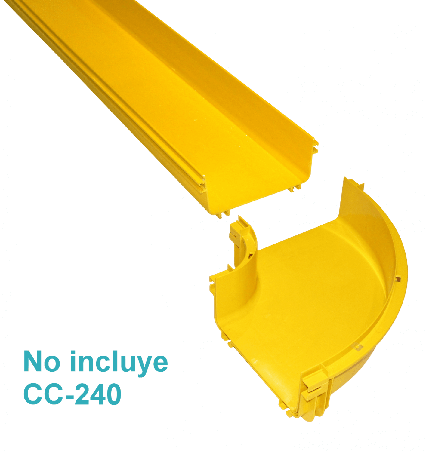240x100mm Angulo 90º Plano Amarilla PC+ABS LSZH Hembra req/CC240 3