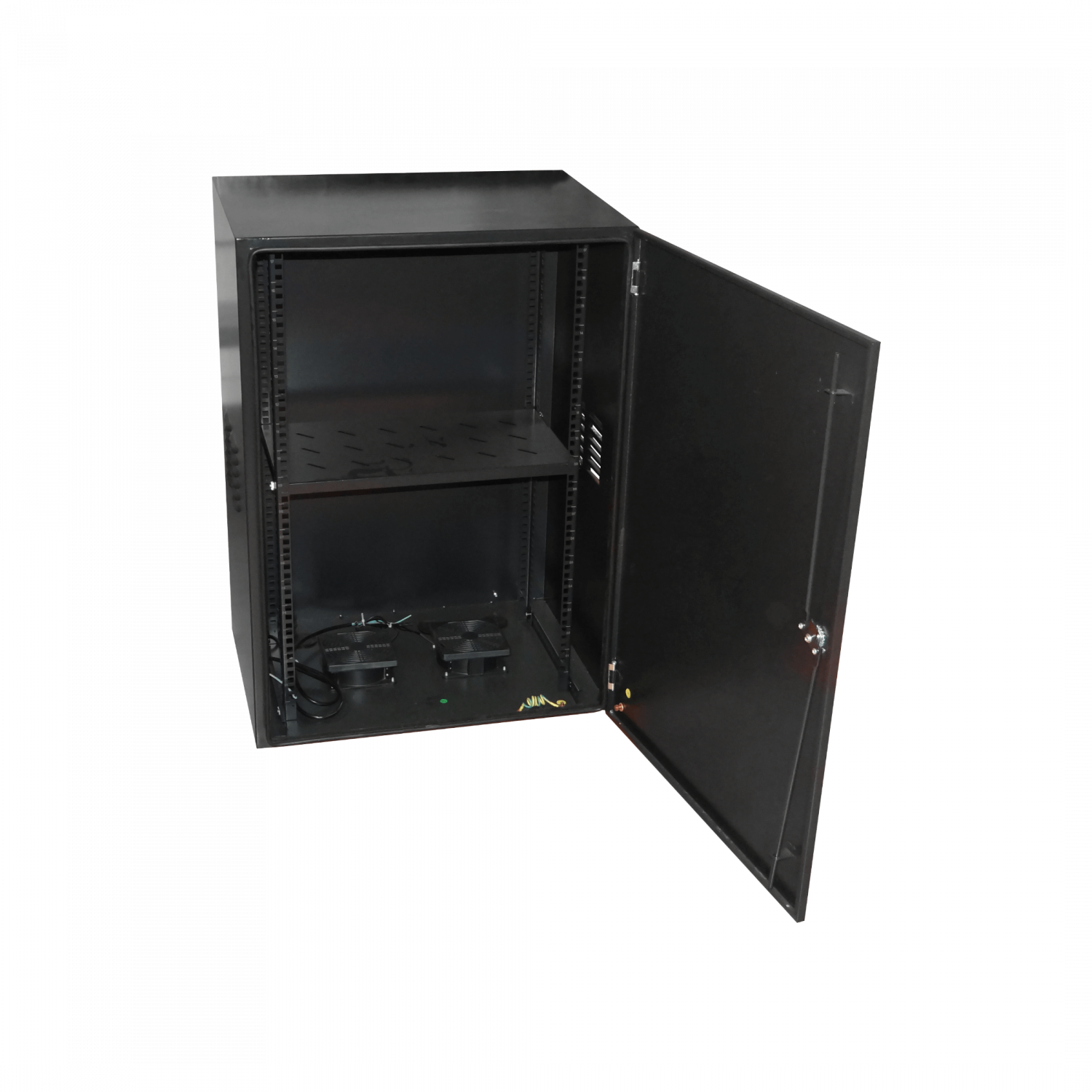 Rack Seguridad LINKMADE RK17-4E 17U 45cm Fondo Negro 2 Turbinas 1 Bandeja 2