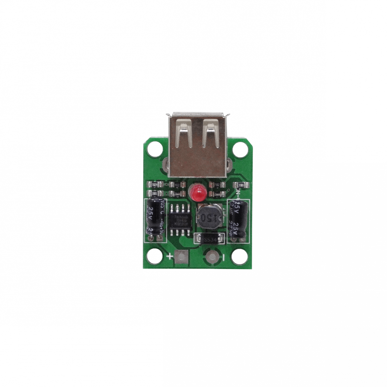 Interior 6-20V-in 12V-in 5V/2A-out USB-AH s/Cables inc-Caja 40x30x12mm 1
