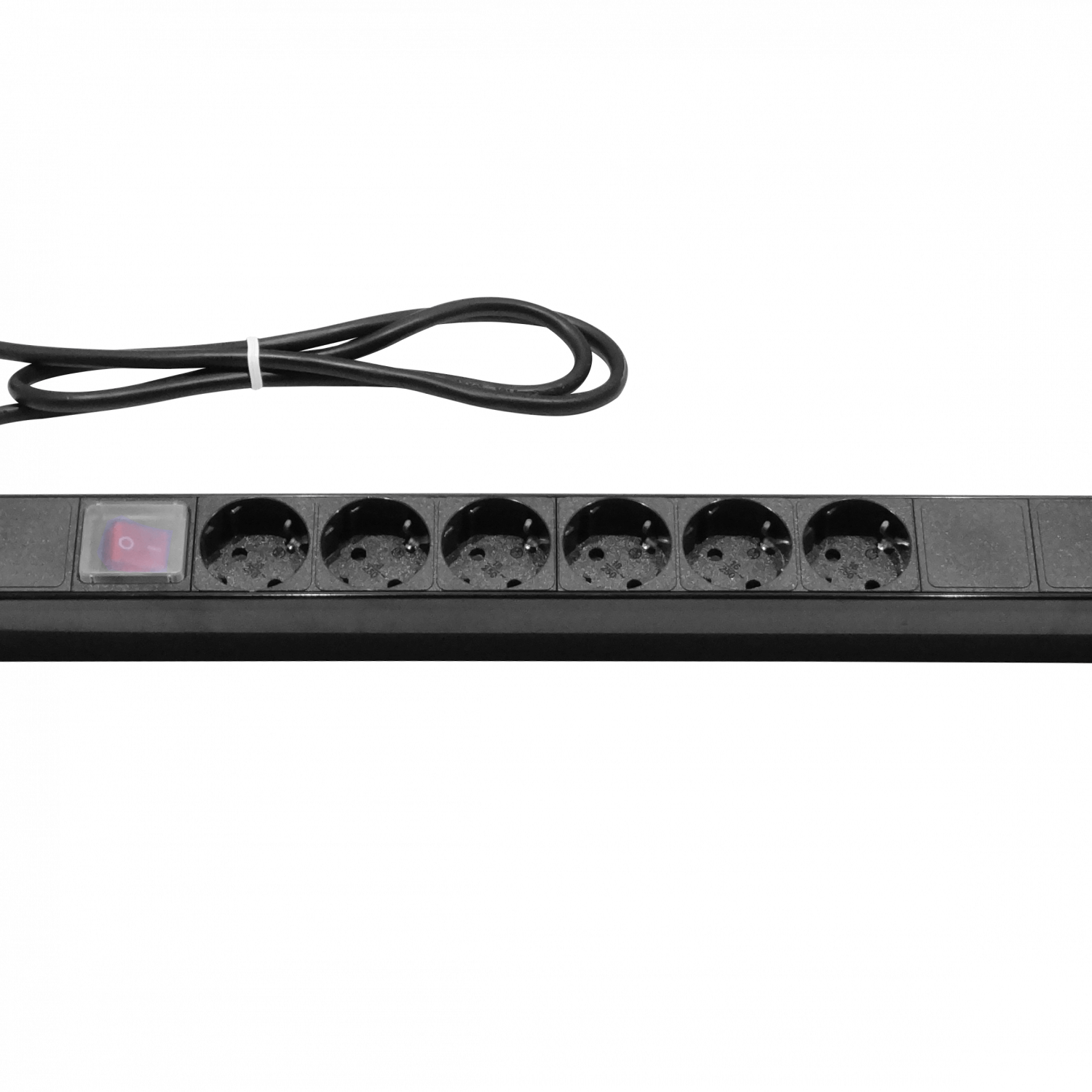 PDU 16A Enchufes 6-Hembra-Schuko in-Schuko Rack cable1,8m inc/M6-4KIT 3