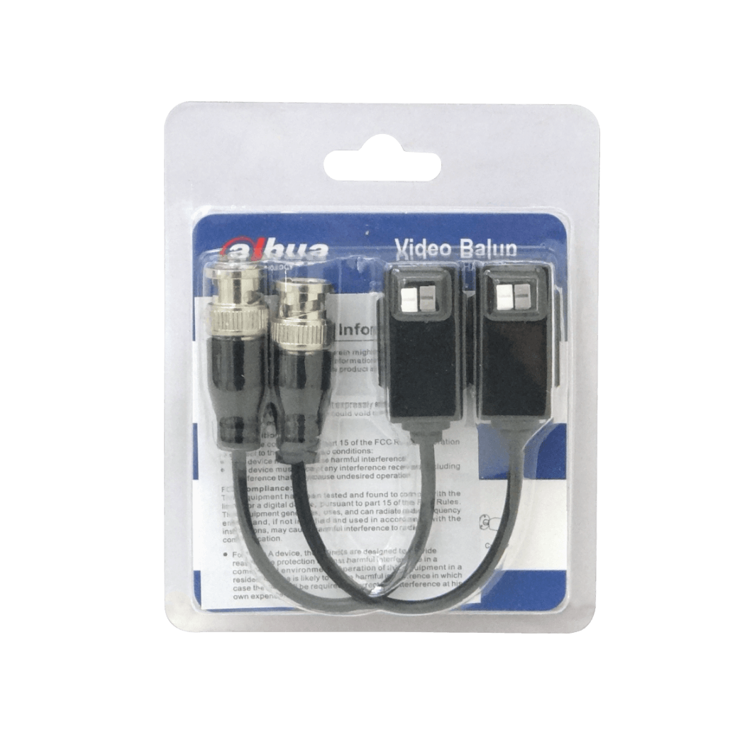 DAHUA Video Balun 4K Pin-Push Pasivo 1-Par CCTV BNC-Macho PFM800-4K 3