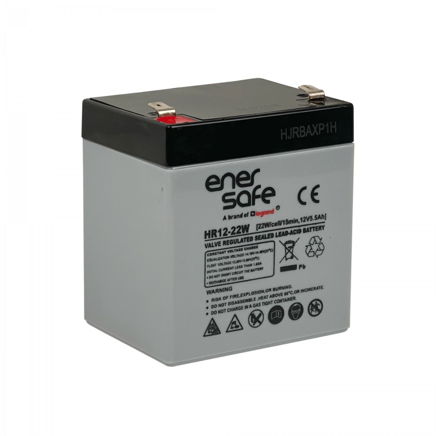 ENERSAFE Bateria 5,5AH Acido-Plomo 12V Sellada VRLA HR12-22W 5AH 1