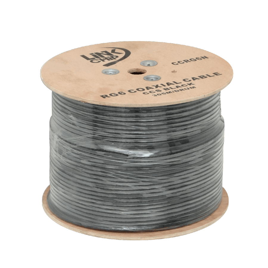 RG6 Negro 305mts Carrete RG-6 Cable Coaxial 75ohm Aleacion-CCS 1