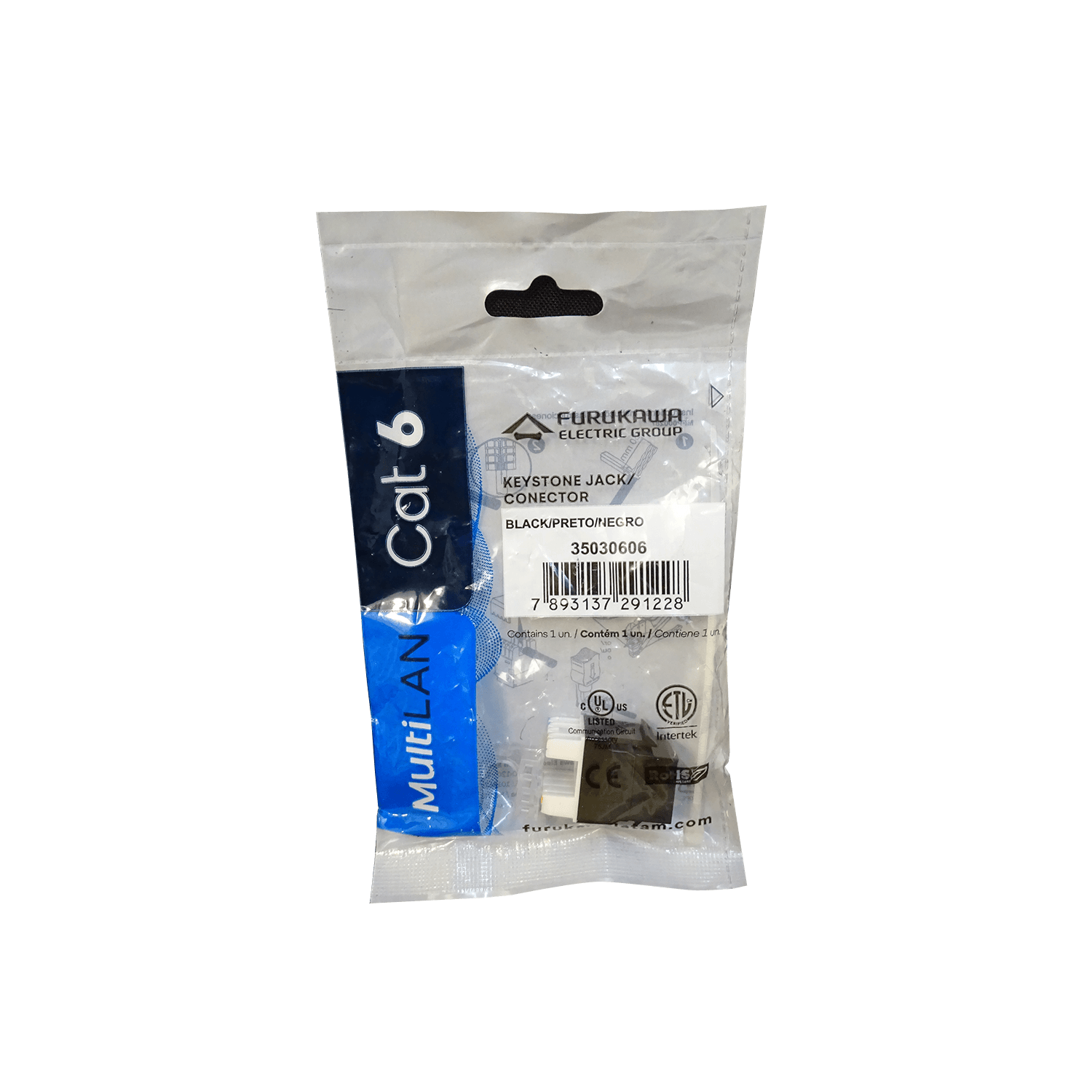 Keystone Furukawa KP6NF Cat6 UUTP Multilan hembra RJ45 negro 3