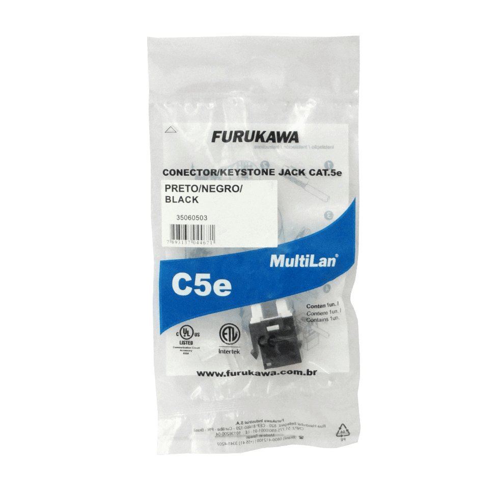 Keystone Furukawa KP5NF Cat5e UTP Multilan hembra RJ45 negro 3