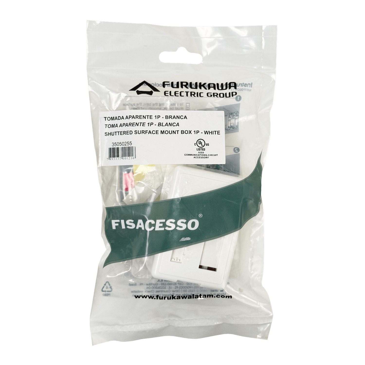 Roseta Furukawa RST-1P sobrepuesta blanca para 1 keystone 27x45x66mm 6