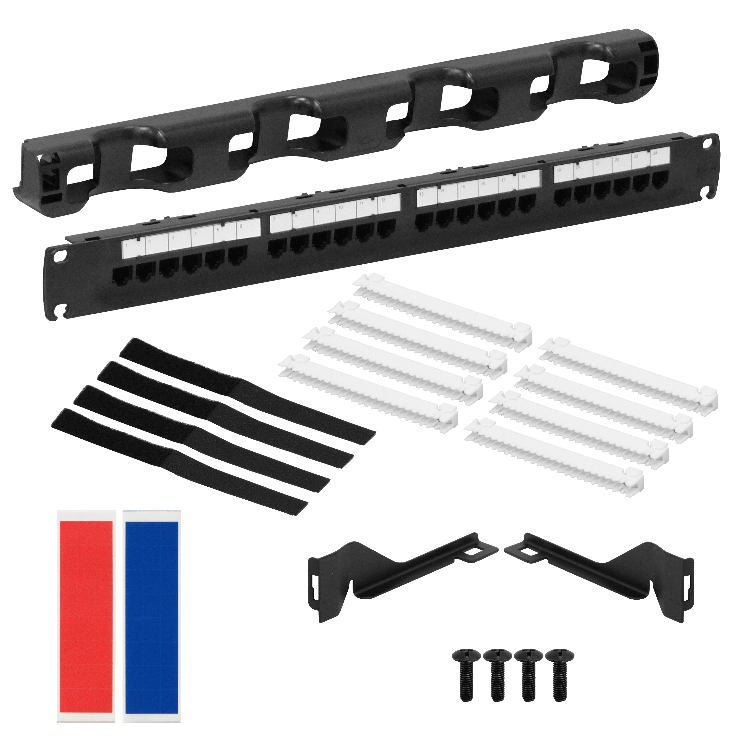 Patch panel Furukawa PP524F 24 puertos RJ45 Cat5e UTP 1U 1
