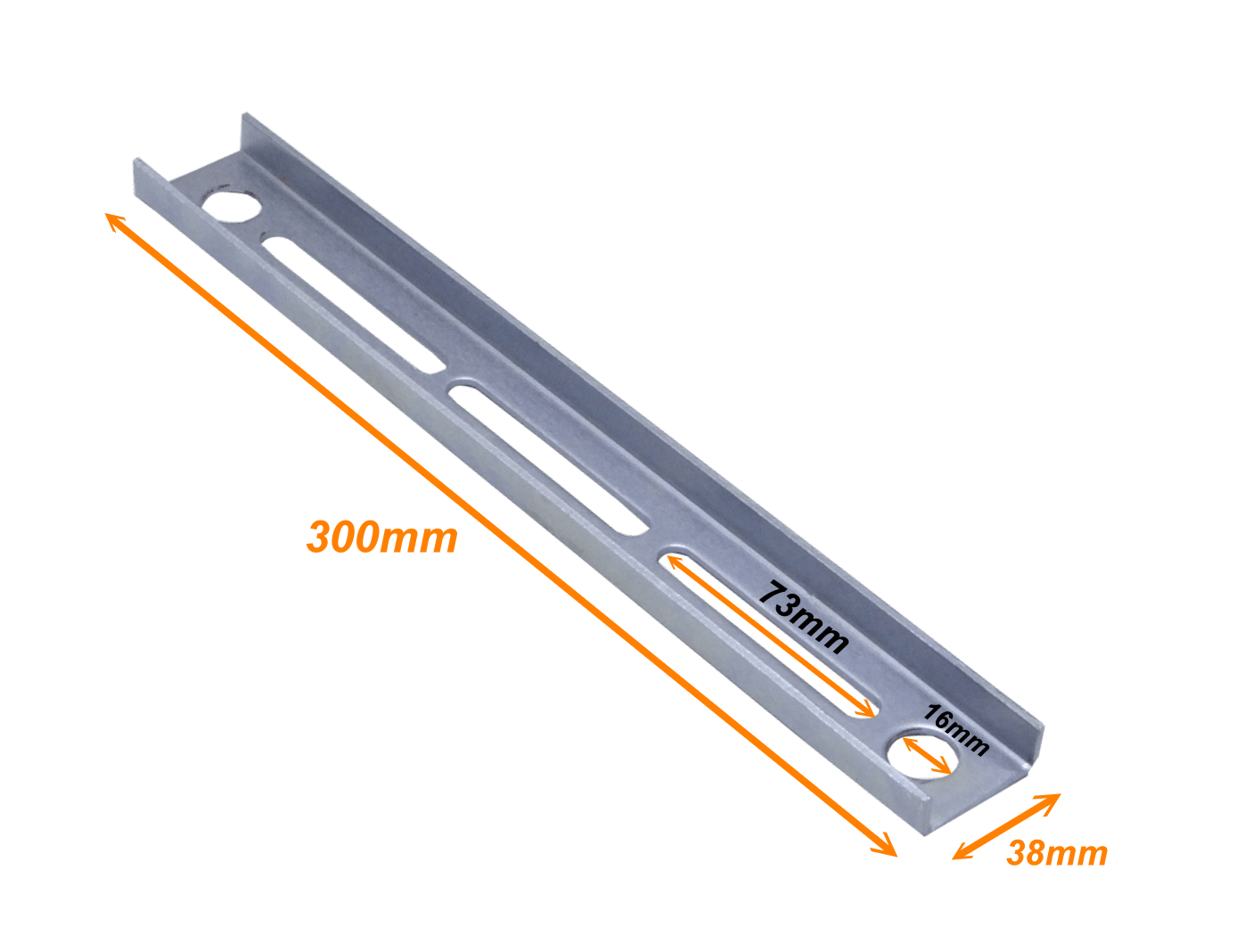 25cm/30cm 2-Perf Barra Metal Ranurada Soporte para CC-120 300x39x14mm 2