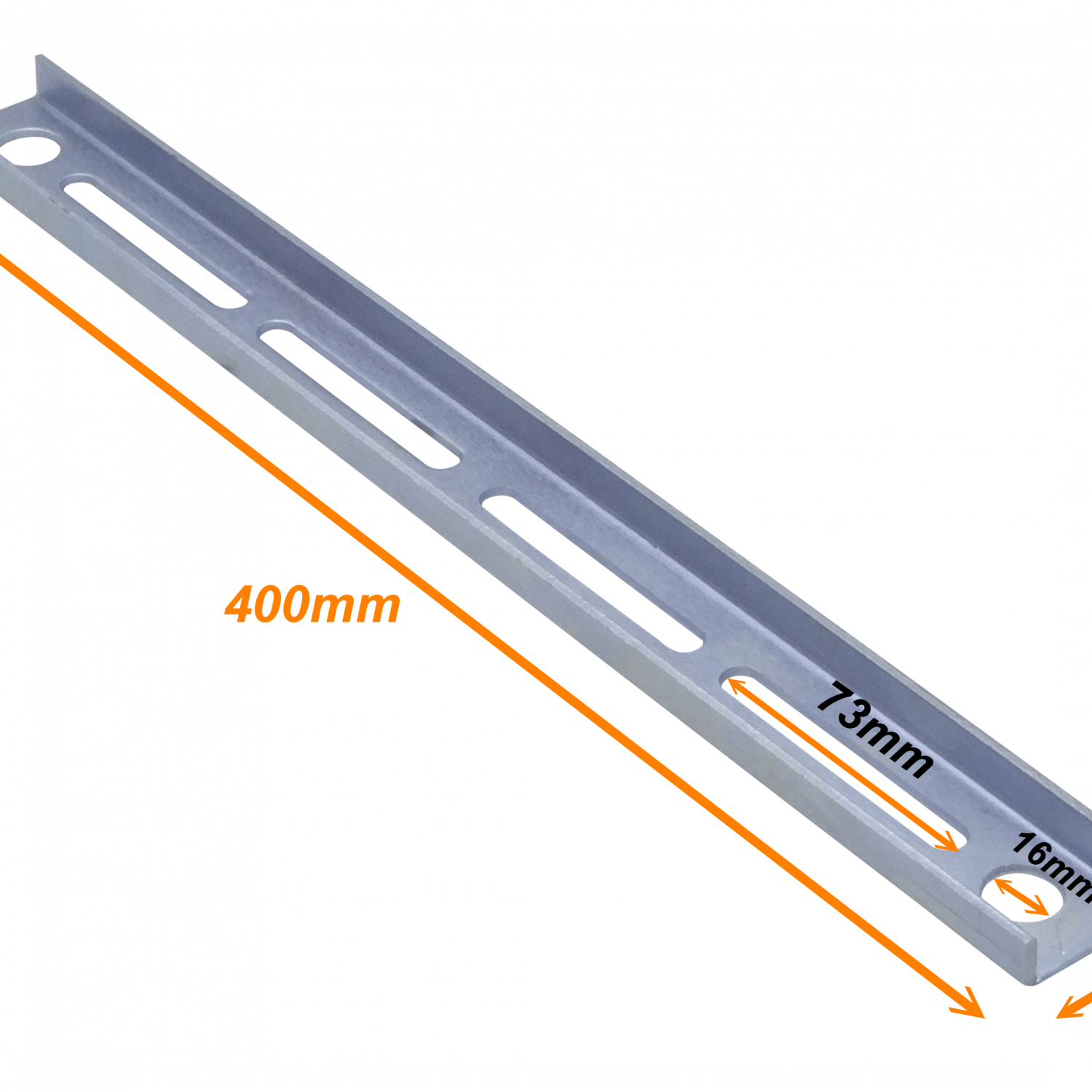 Barra metálica ranurada CCA-40B, 40 cm, soporte para CC-240 (400×39×14 mm) 3