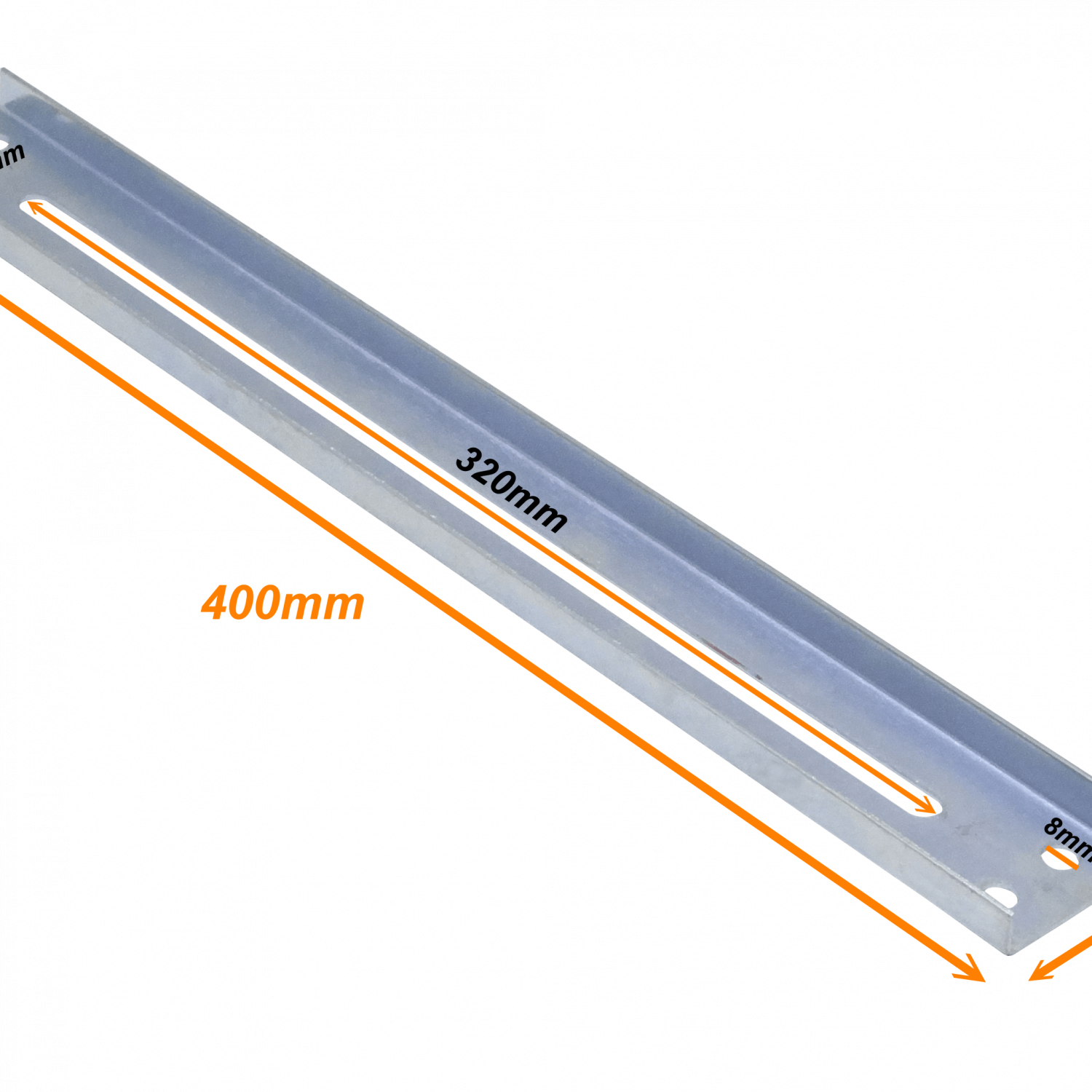 40cm 4-Perf Barra Metal Ranurada Soporte para CC-240 402x49x13mm 2
