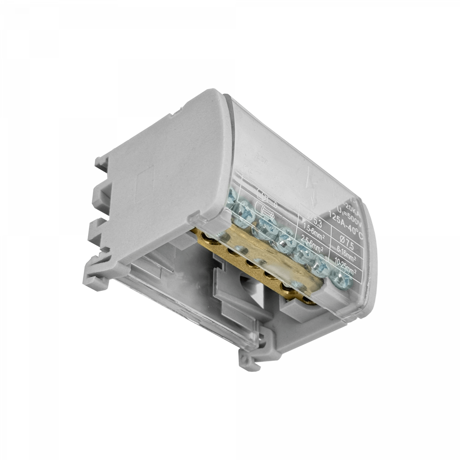 2x7-Polos Repartidor Bipolar 125A 40ºC 500V 1,5-25mm2 2
