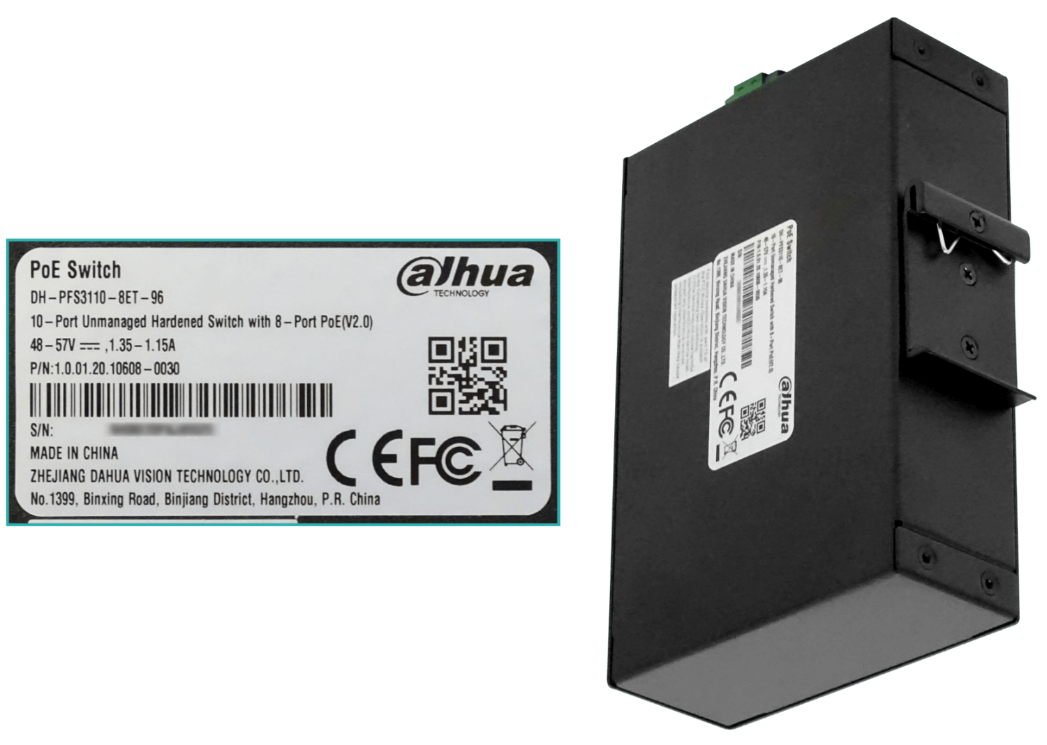Switch PoE No Administrado Dahua PFS3110-8ET-96 - 10 Puertos, 8 PoE, 96W 7