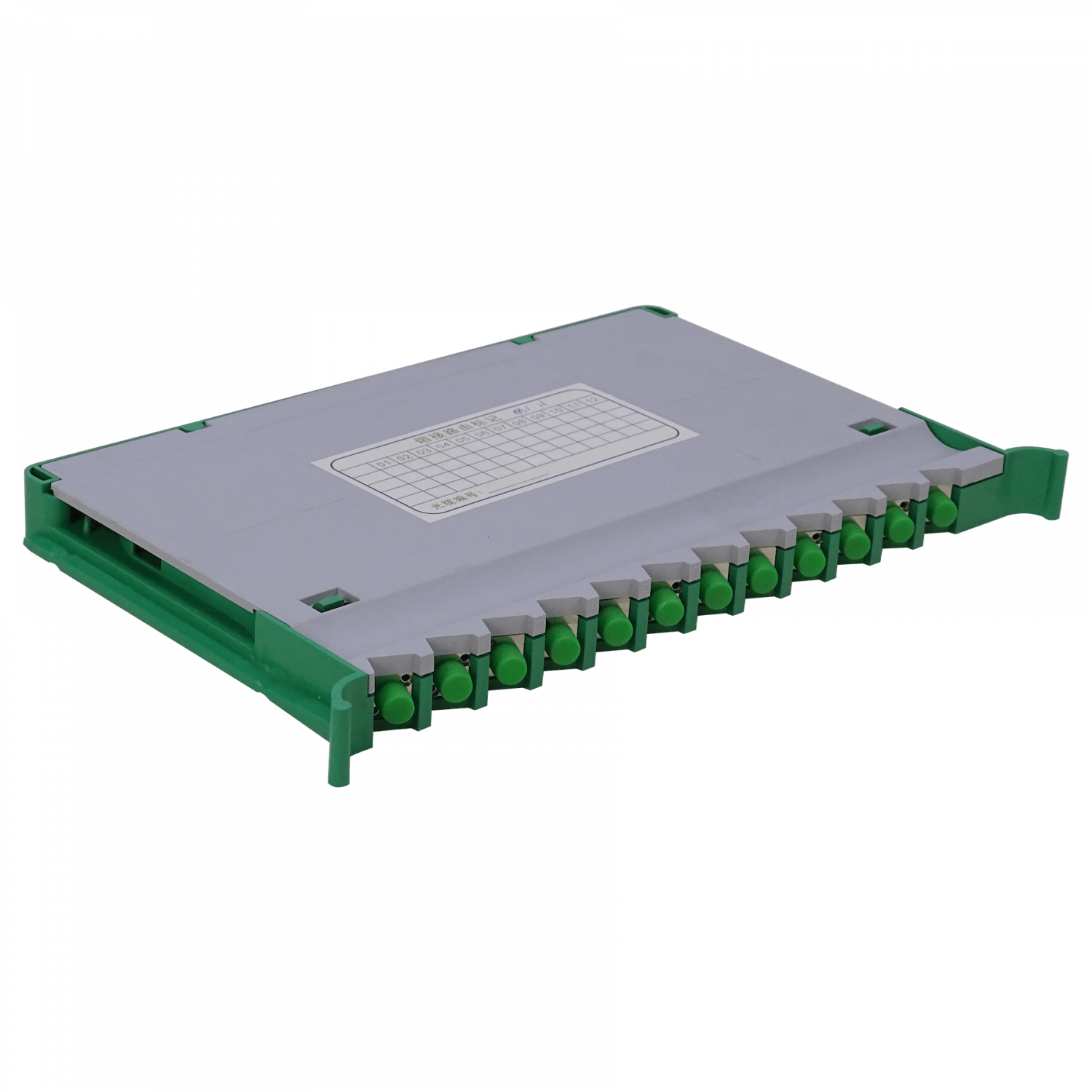 Bandeja 12-FC/APC para Cabecera tipo ODF incluye pigtails-SM y coplas 1