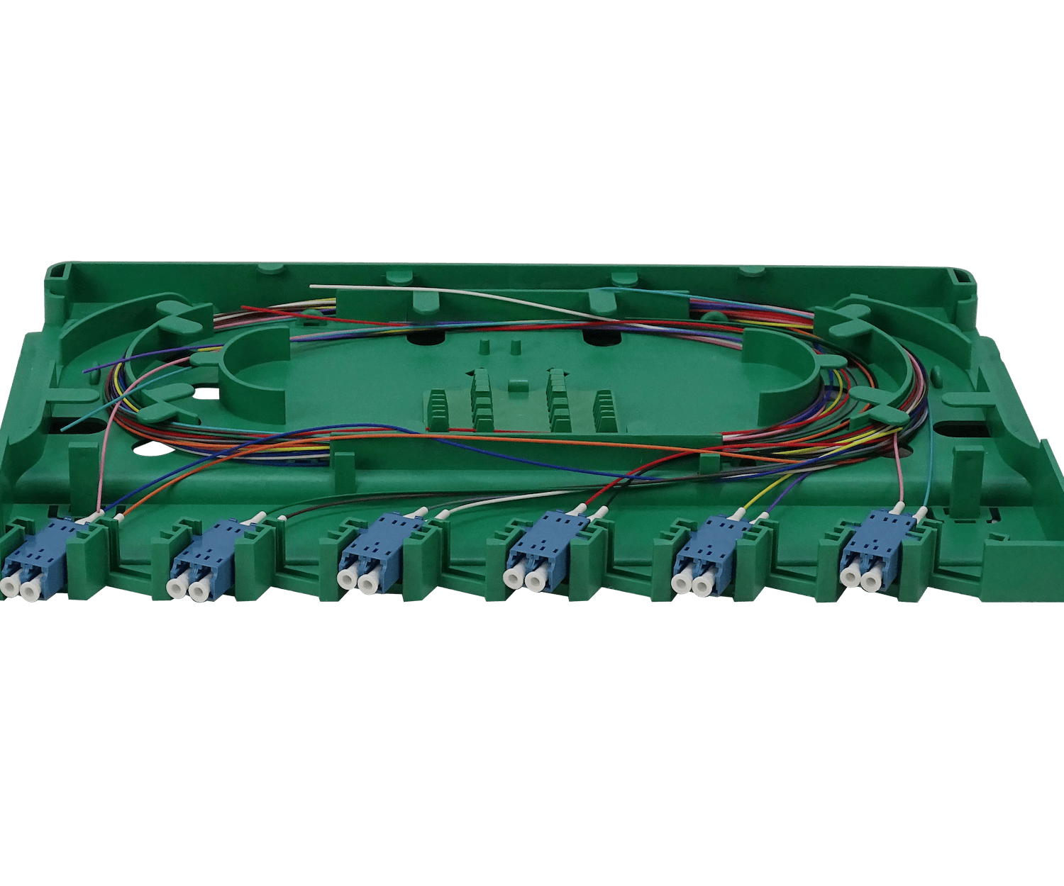 Bandeja 12-LC/UPC para Cabecera tipo ODF incluye pigtails-SM y coplas 1