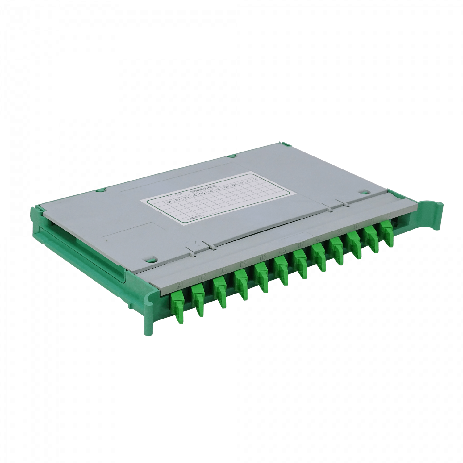 Bandeja 12-E2000/APC p/Cabecera tipo ODF incluye pigtails-SM y coplas 4