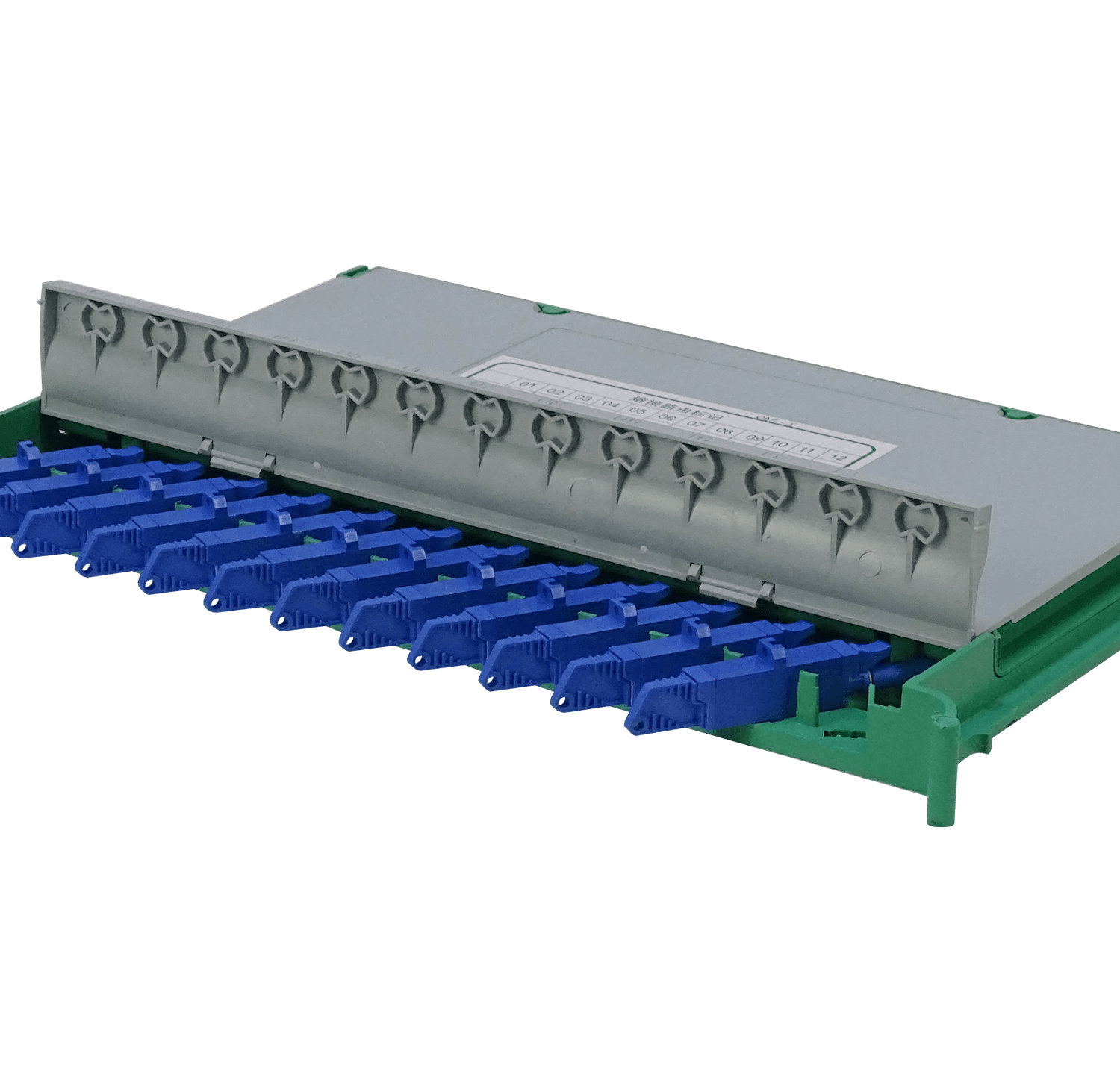 Bandeja 12-E2000/UPC p/Cabecera tipo ODF incluye pigtails-SM y coplas 2