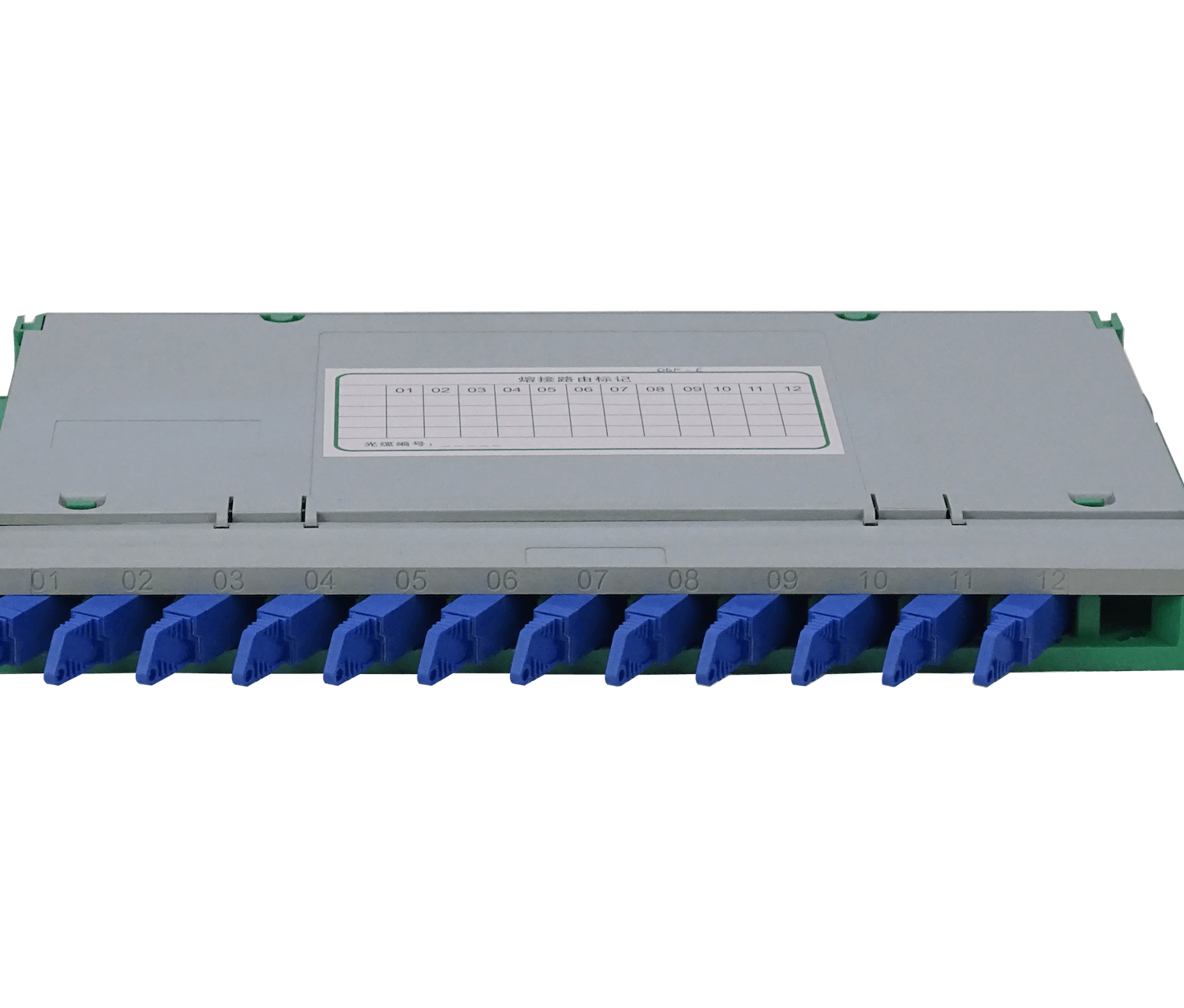 Bandeja 12-E2000/UPC p/Cabecera tipo ODF incluye pigtails-SM y coplas 5