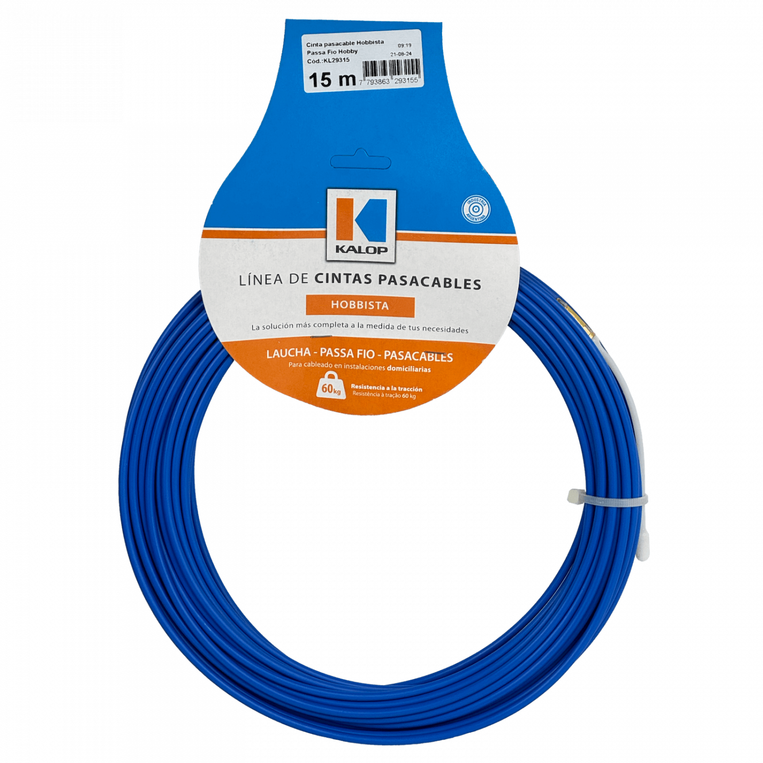 KALOP 15mt Cinta Pasacables Piola Acero Recubierto 30Kg KL29315 3