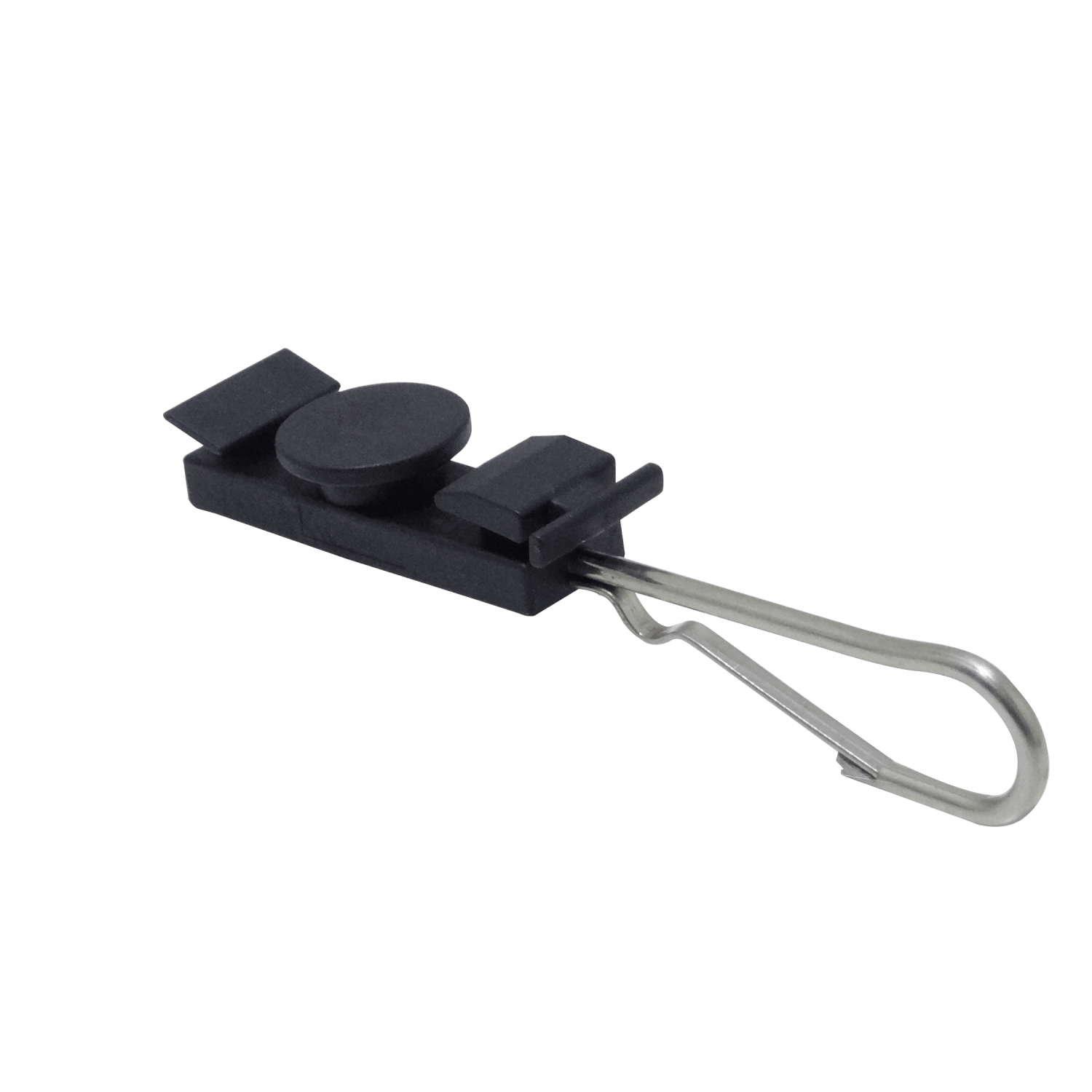 Gancho Metal 77x25x4mm Sujecion Plastic 67x28x17mm p/Cable Fibra Drop 2