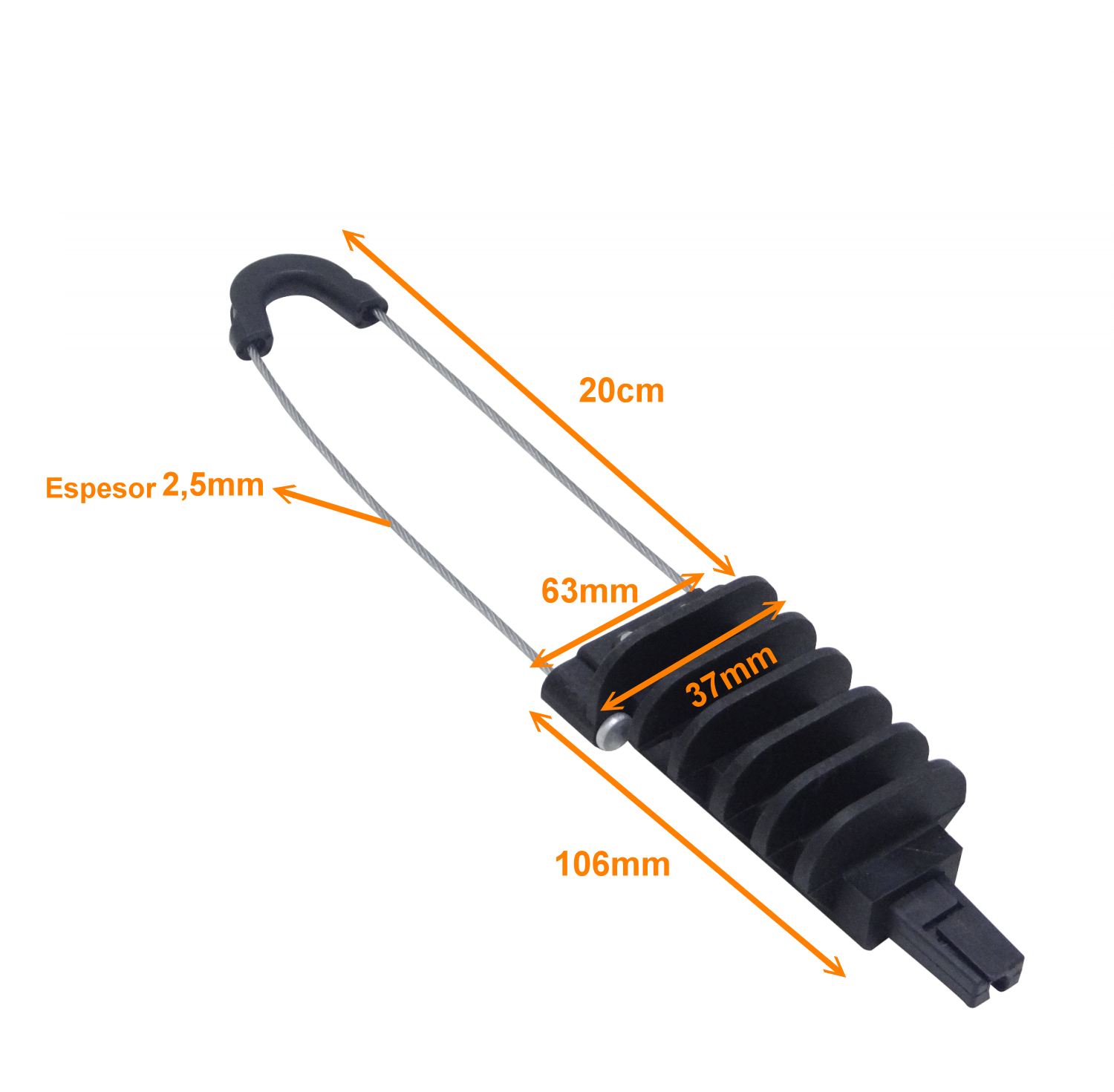 Abrazadera Plástica para Cable Drop de 2.5mm y 20cm de Longitud - CLAMP-DROP 2