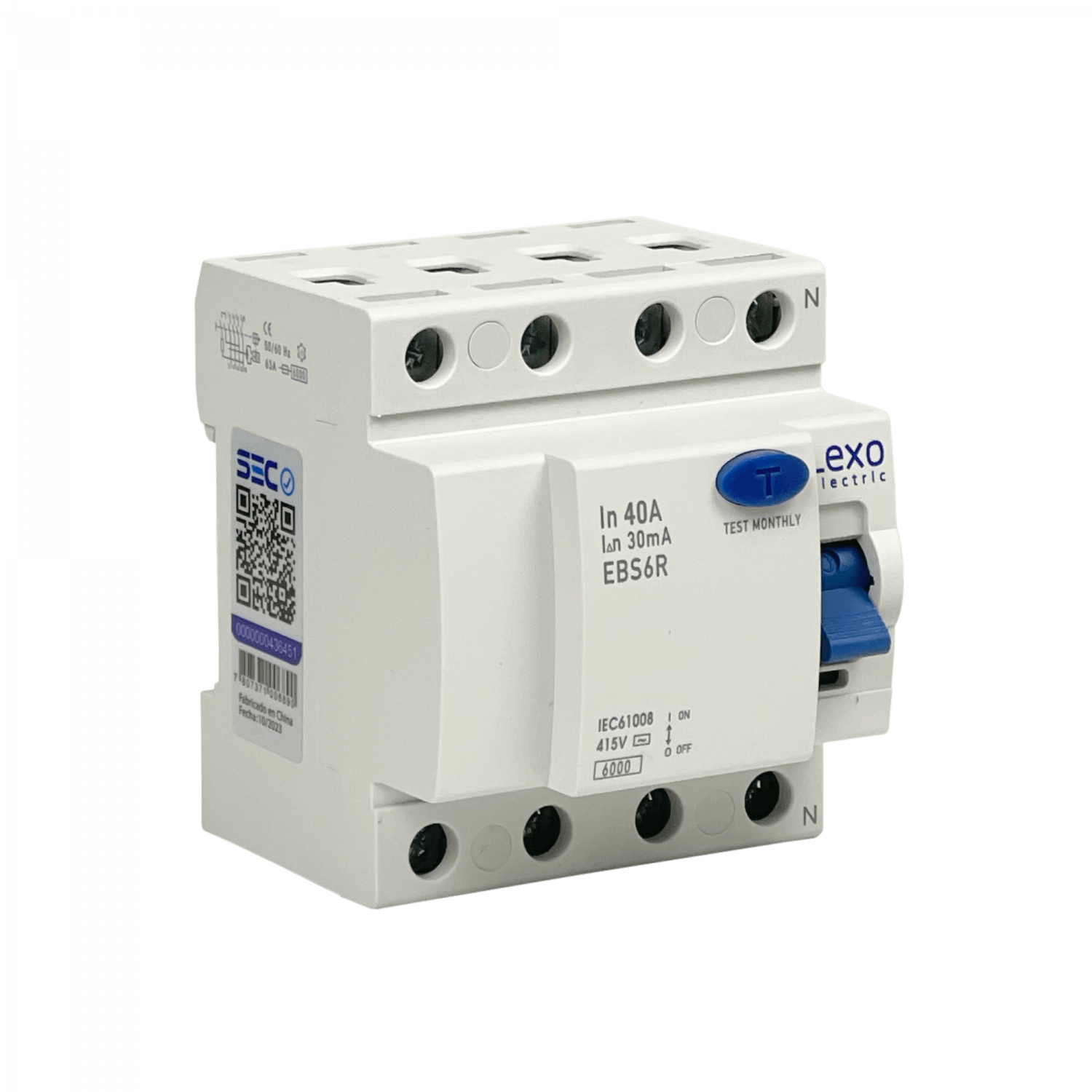LEXO 4x40A 4P 30mA Interruptor Diferencial BTDIN Proteccion RKN 1