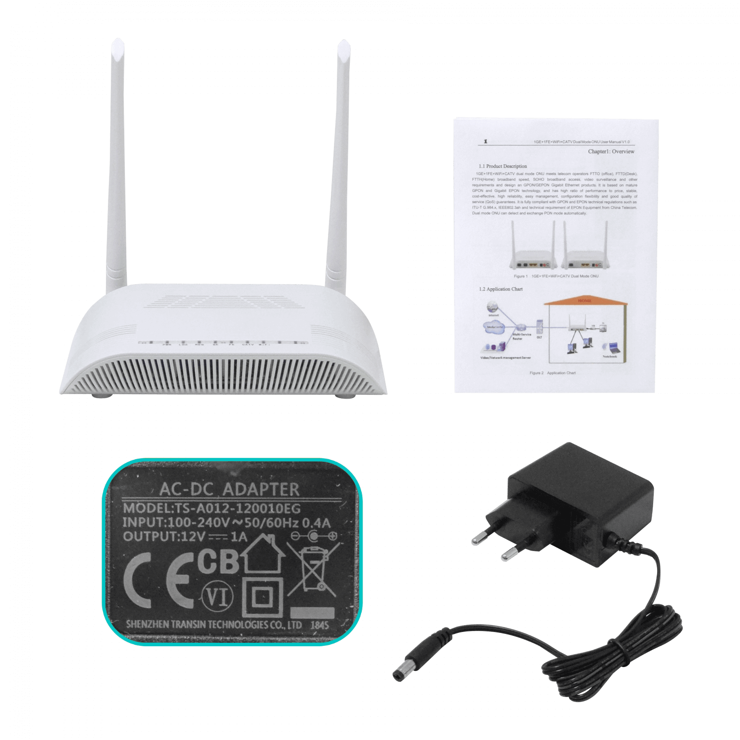 Solución Integral para Conectividad FTTH 1GE+1FE+CATV+WiFi GPON ONU 101 – Wolck 3