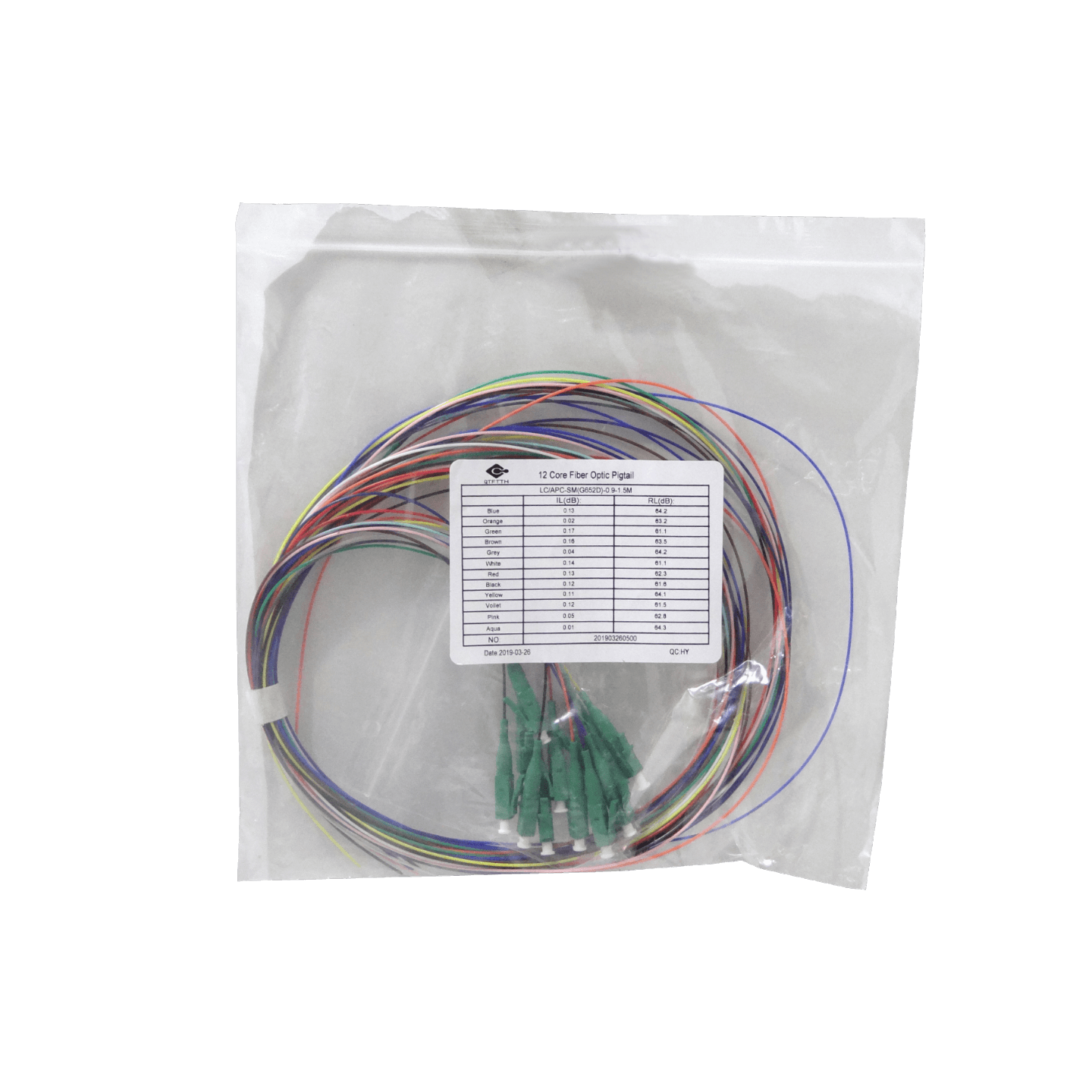 LC/APC SM 1,5mt 12-unid Pigtail MonoModo SingleMode 12-Colores-distint 3