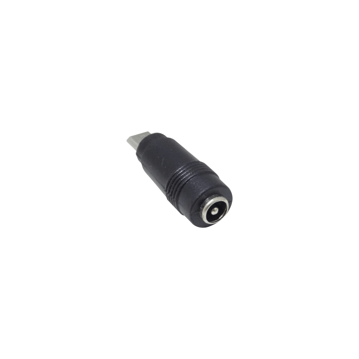 Adaptador USB-Micro-M Plug-5,5x2,1mm-Hembra Negro Largo-34mm 1