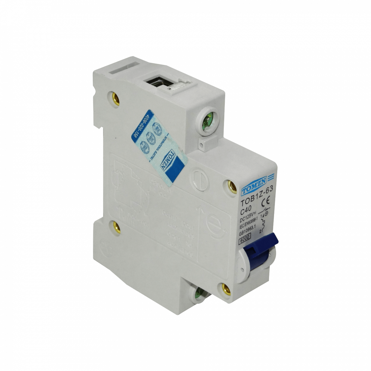 TOMZN 40A 125VDC Continua Interruptor Automatico Termomagnetico C40 1