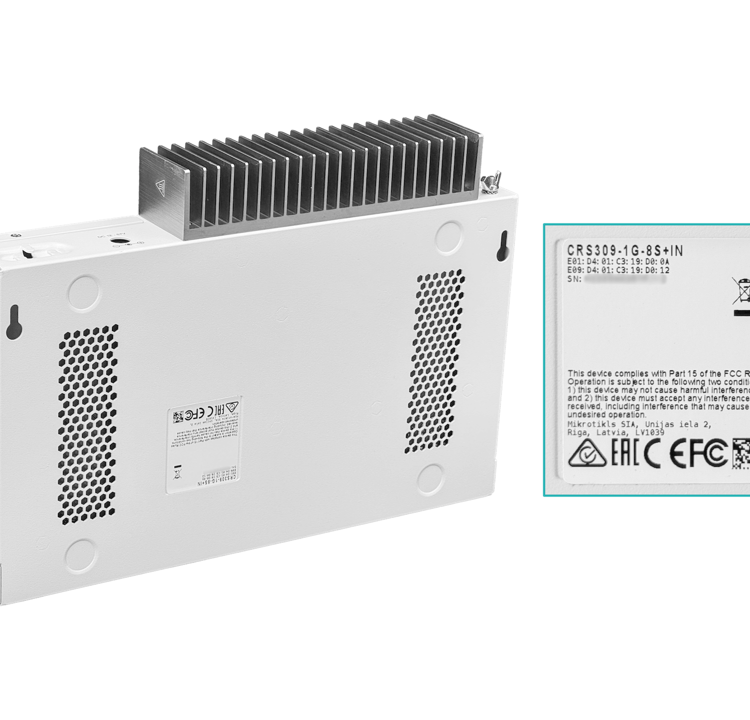 Switch MikroTik CRS309-1G-8S+IN 8x SFP+ 10G 1x GbE PoE-in Rack Dual Boot RouterOS/SwOS 5