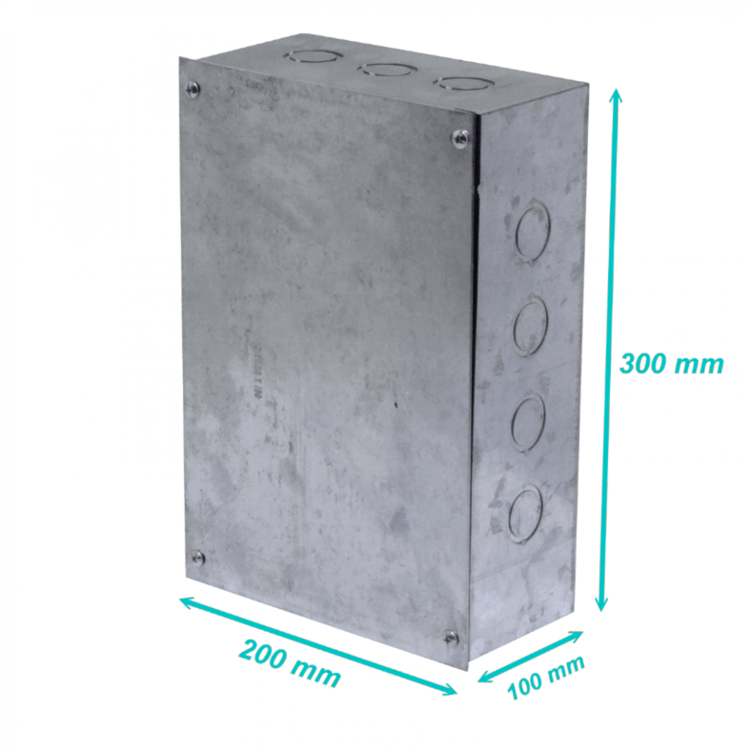 B23 Caja 300x200x100mm c/Tapa-305x205mm Zincada Metalica 1