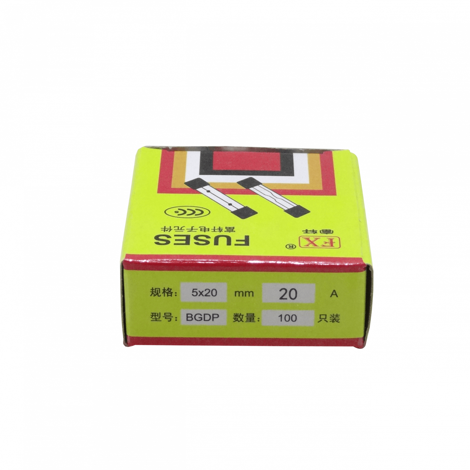CAJA 100-unids. 20A 5x20mm 250V Fusible Rapido Cilindrico Vidrio 2