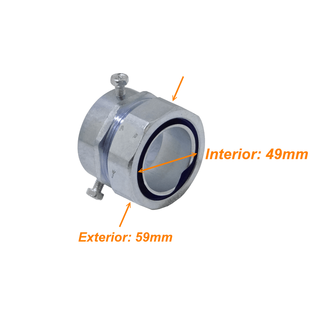 50mm Union EMT a Flexible Conduit Adaptador Metalico 35-49mm a 37mm 2