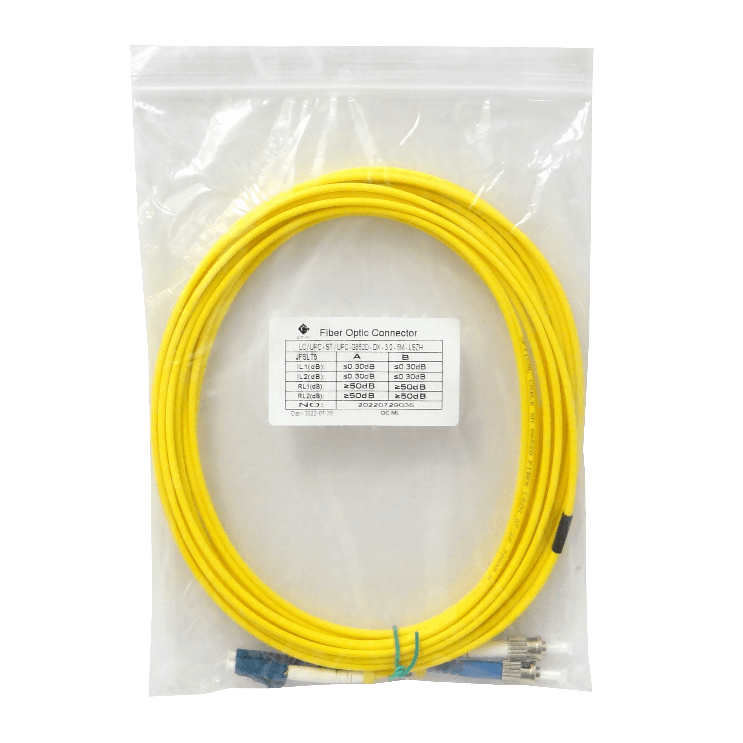5mt LC-ST/UPC MonoModo SM Duplex Jumper Cable Fibra 9/125um 3mm LSZH 3